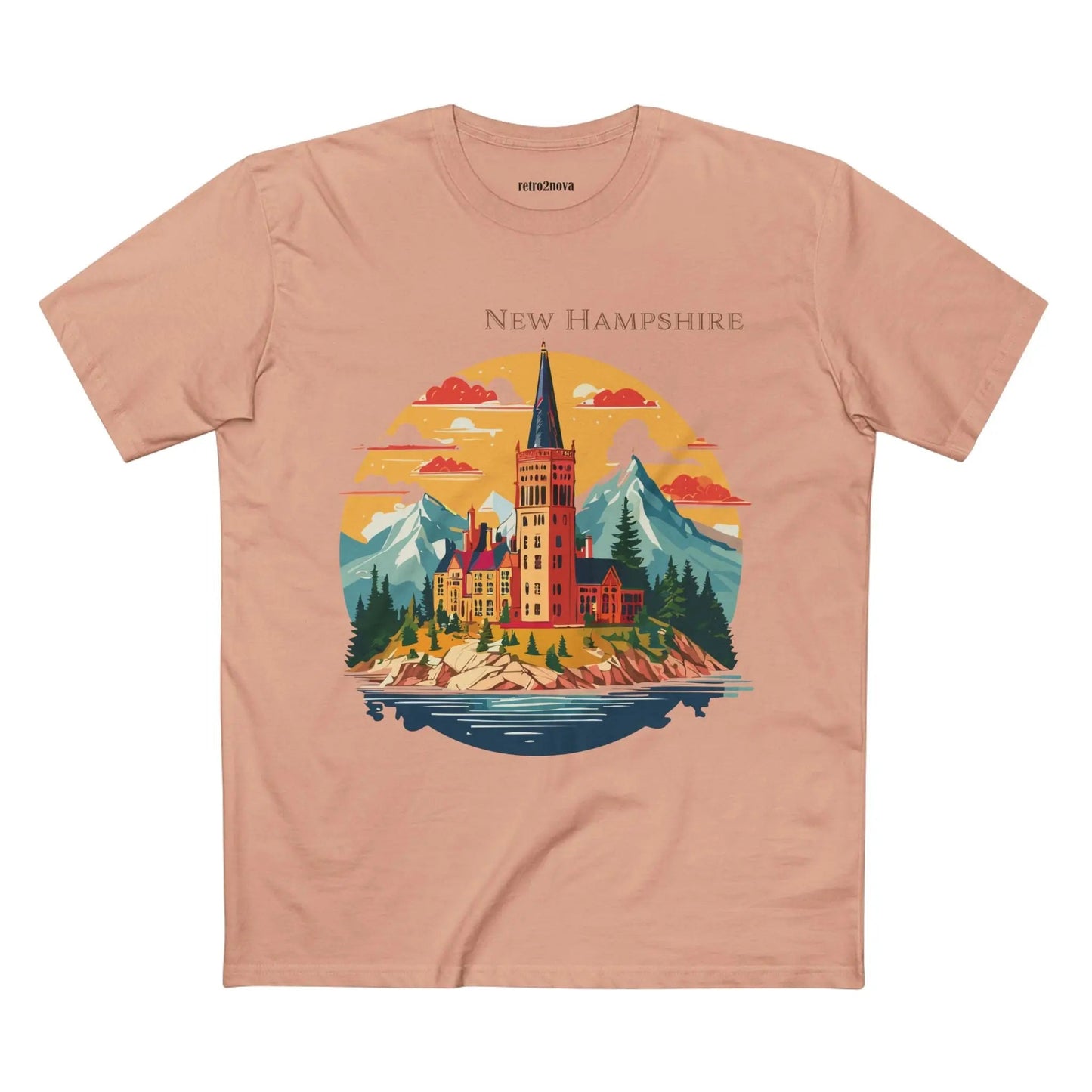 New Hampshire State Shirt Unisex Premium Cotton Tee with Original Art by Retro2Nova