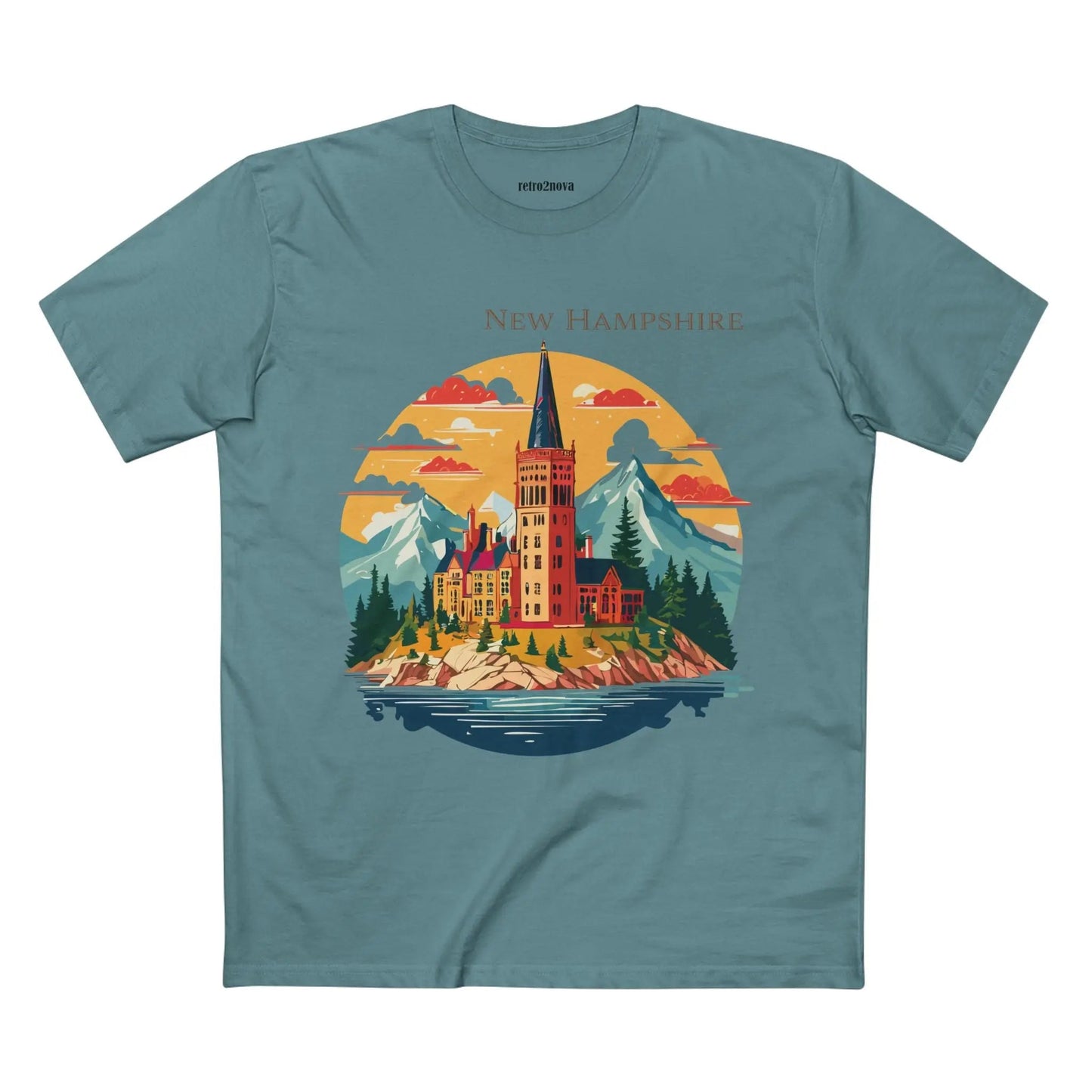 New Hampshire State Shirt Unisex Premium Cotton Tee with Original Art by Retro2Nova
