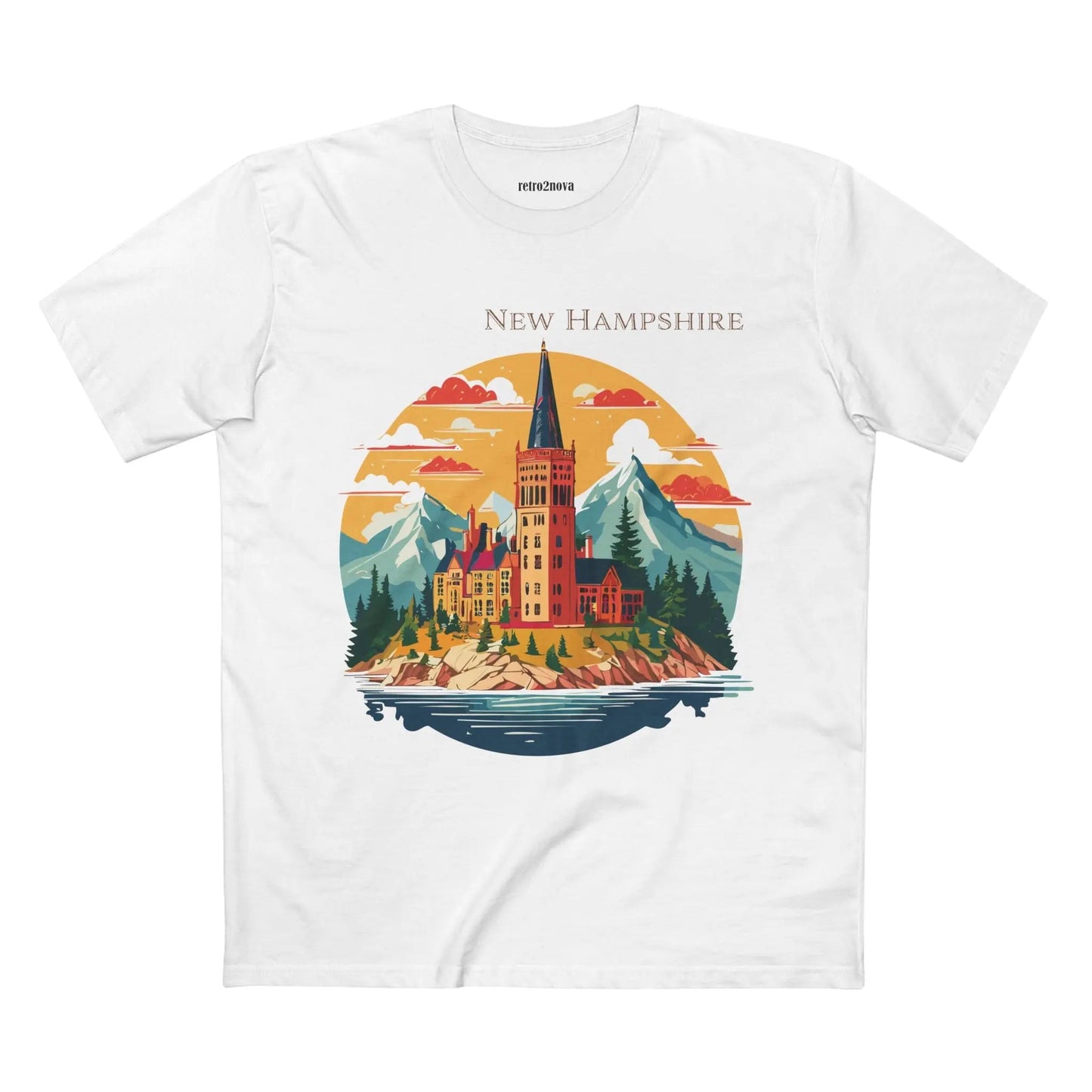 New Hampshire State Shirt Unisex Premium Cotton Tee with Original Art by Retro2Nova