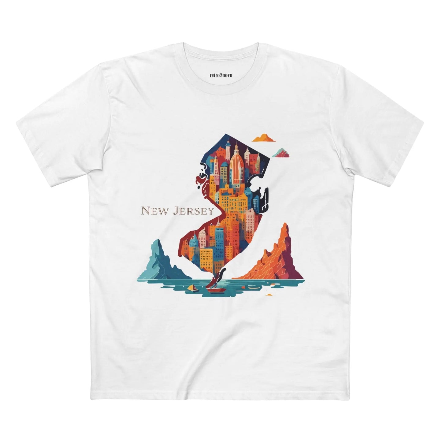 New Jersey State Shirt Unisex Premium Cotton Tee With Original Art By Retro2Nova