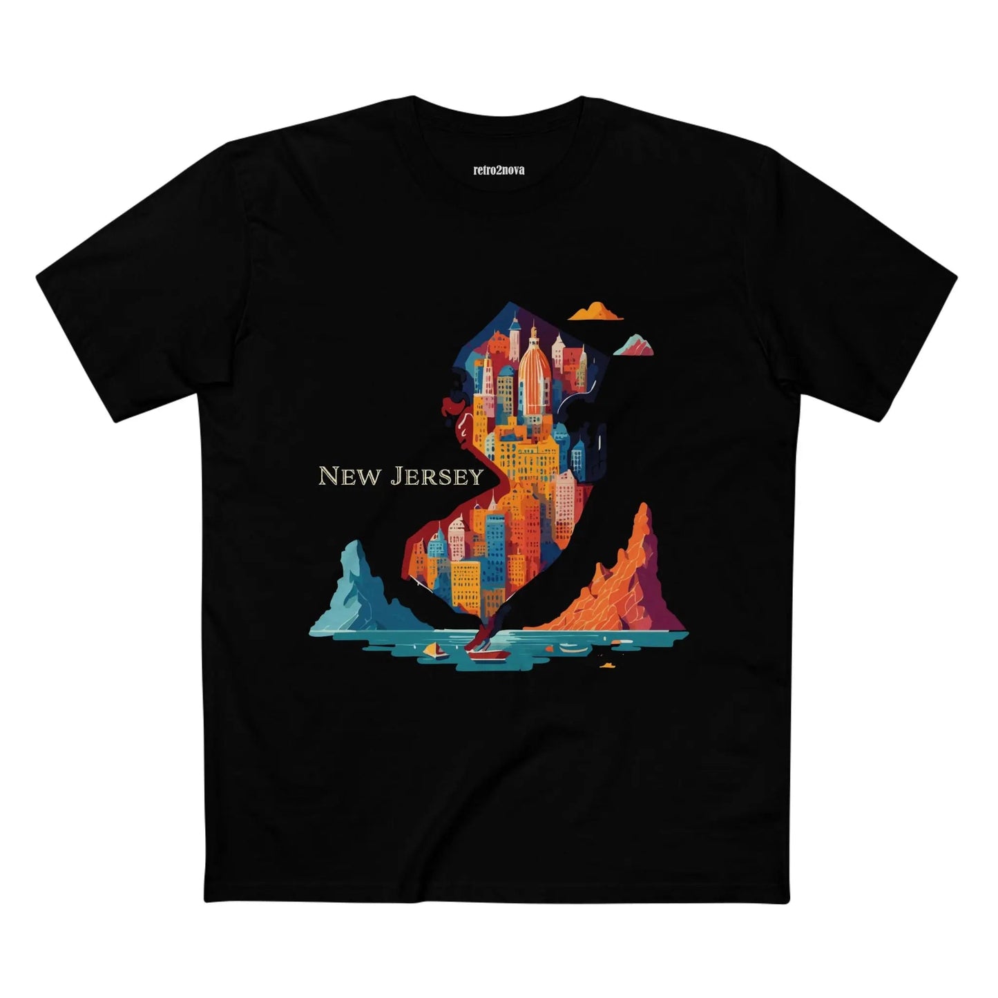 New Jersey State Shirt Unisex Premium Cotton Tee With Original Art By Retro2Nova