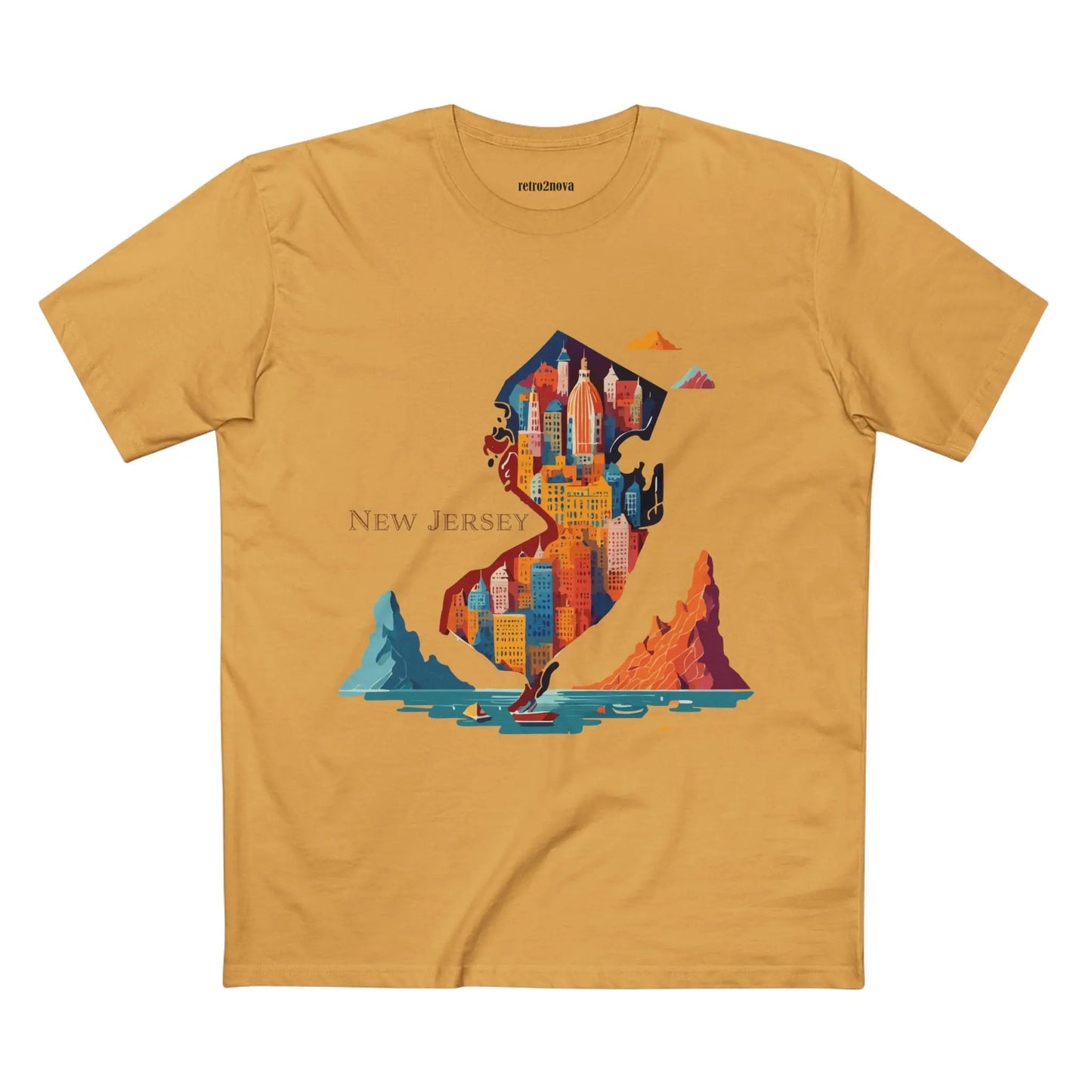 New Jersey State Shirt Unisex Premium Cotton Tee With Original Art By Retro2Nova