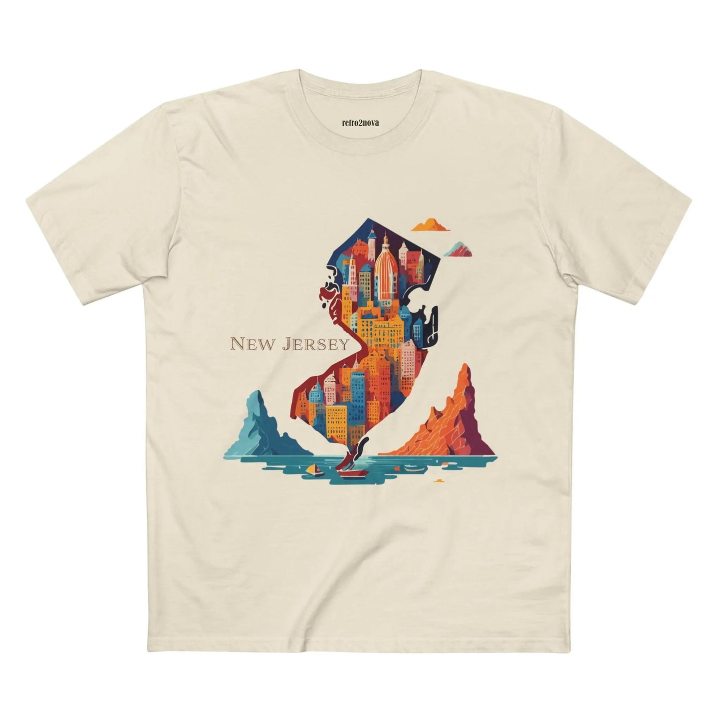 New Jersey State Shirt Unisex Premium Cotton Tee With Original Art By Retro2Nova