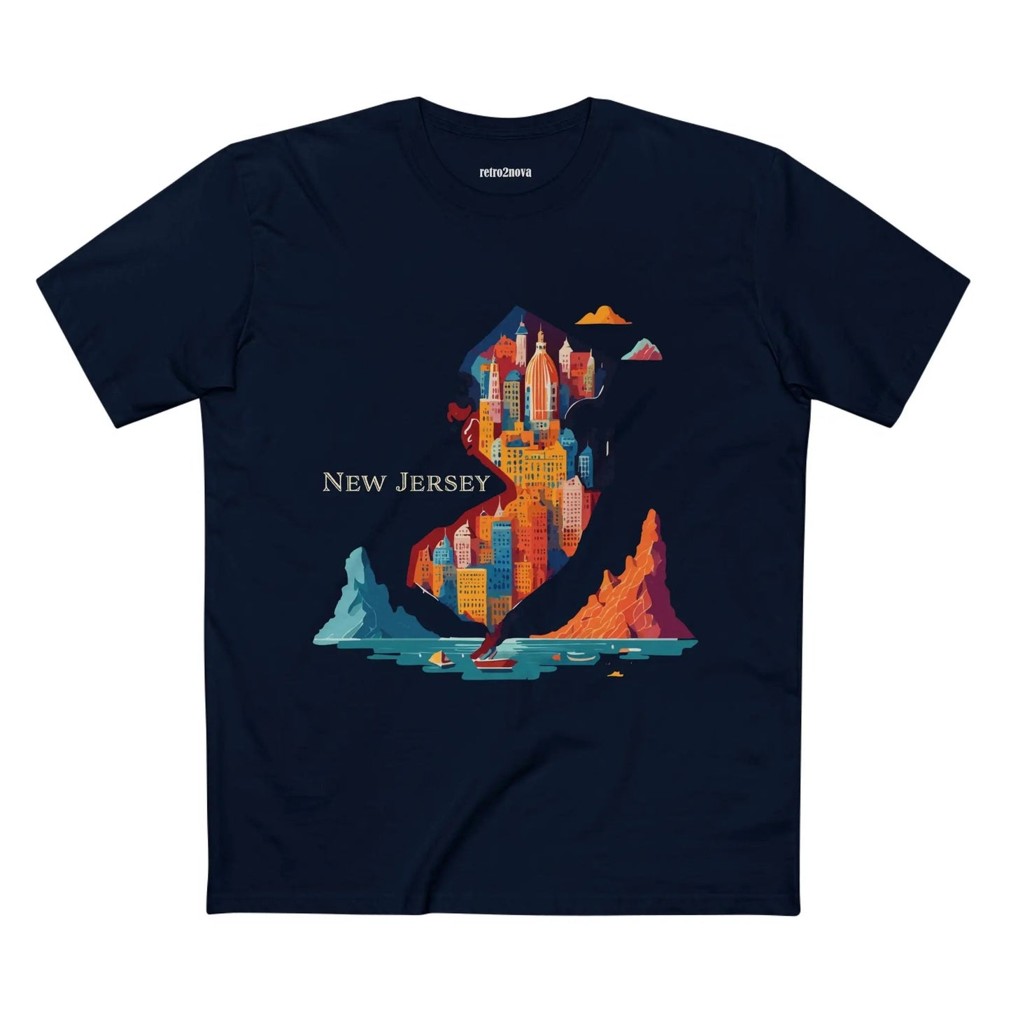 New Jersey State Shirt Unisex Premium Cotton Tee With Original Art By Retro2Nova
