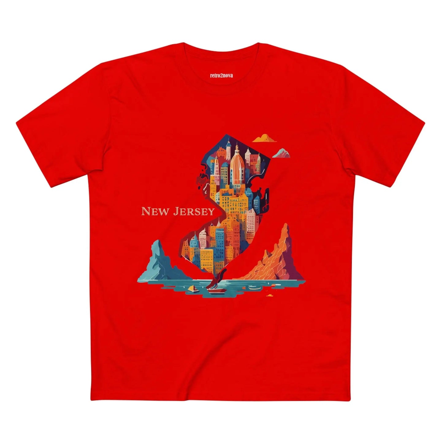 New Jersey State Shirt Unisex Premium Cotton Tee With Original Art By Retro2Nova