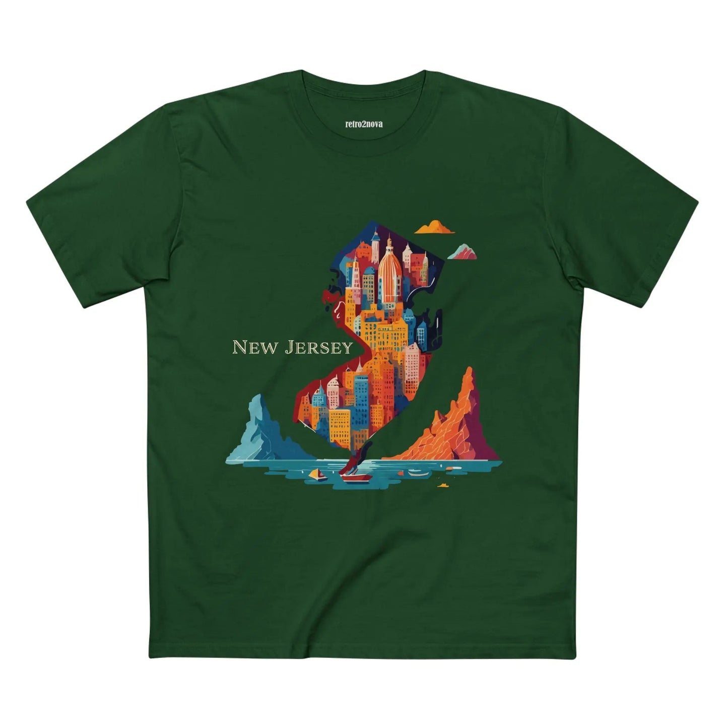 New Jersey State Shirt Unisex Premium Cotton Tee With Original Art By Retro2Nova