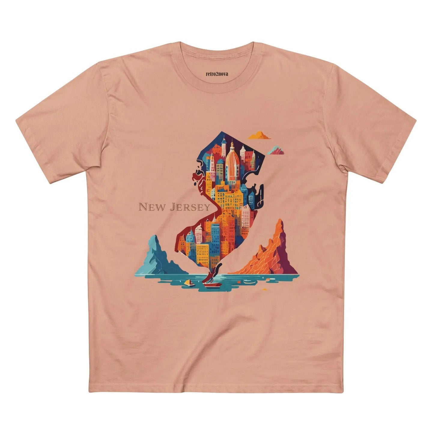 New Jersey State Shirt Unisex Premium Cotton Tee With Original Art By Retro2Nova