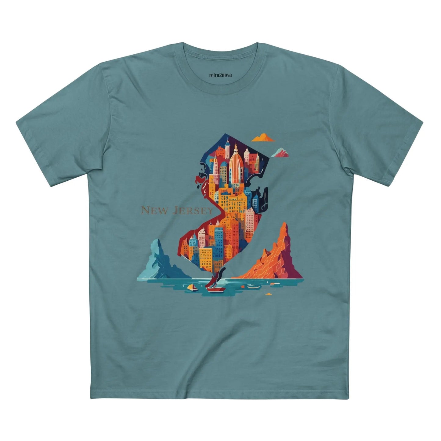 New Jersey State Shirt Unisex Premium Cotton Tee With Original Art By Retro2Nova