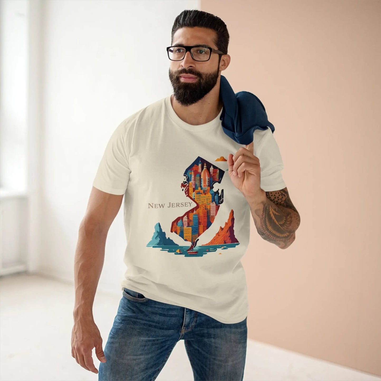 New Jersey State Shirt Unisex Premium Cotton Tee With Original Art By Retro2Nova