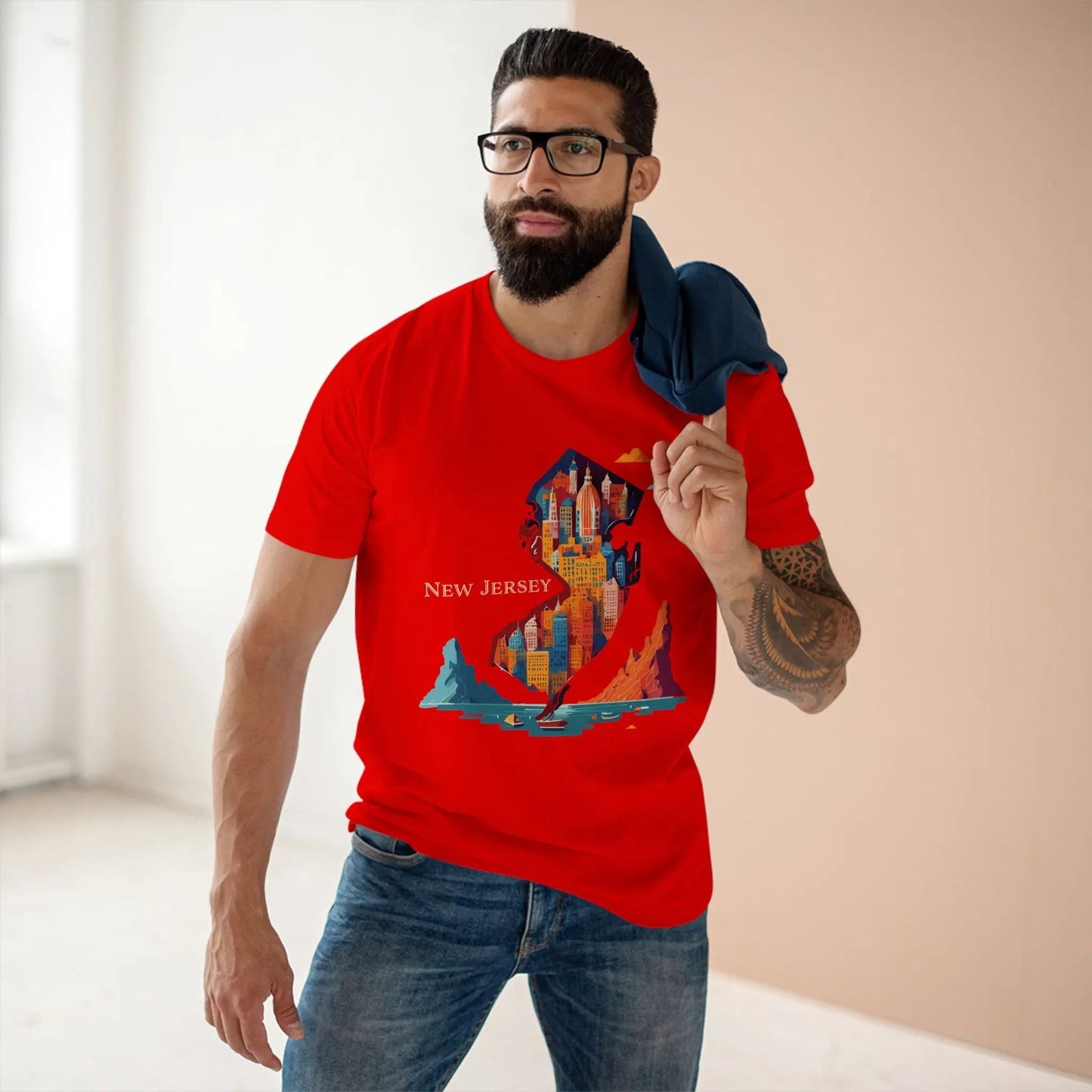 New Jersey State Shirt Unisex Premium Cotton Tee With Original Art By Retro2Nova