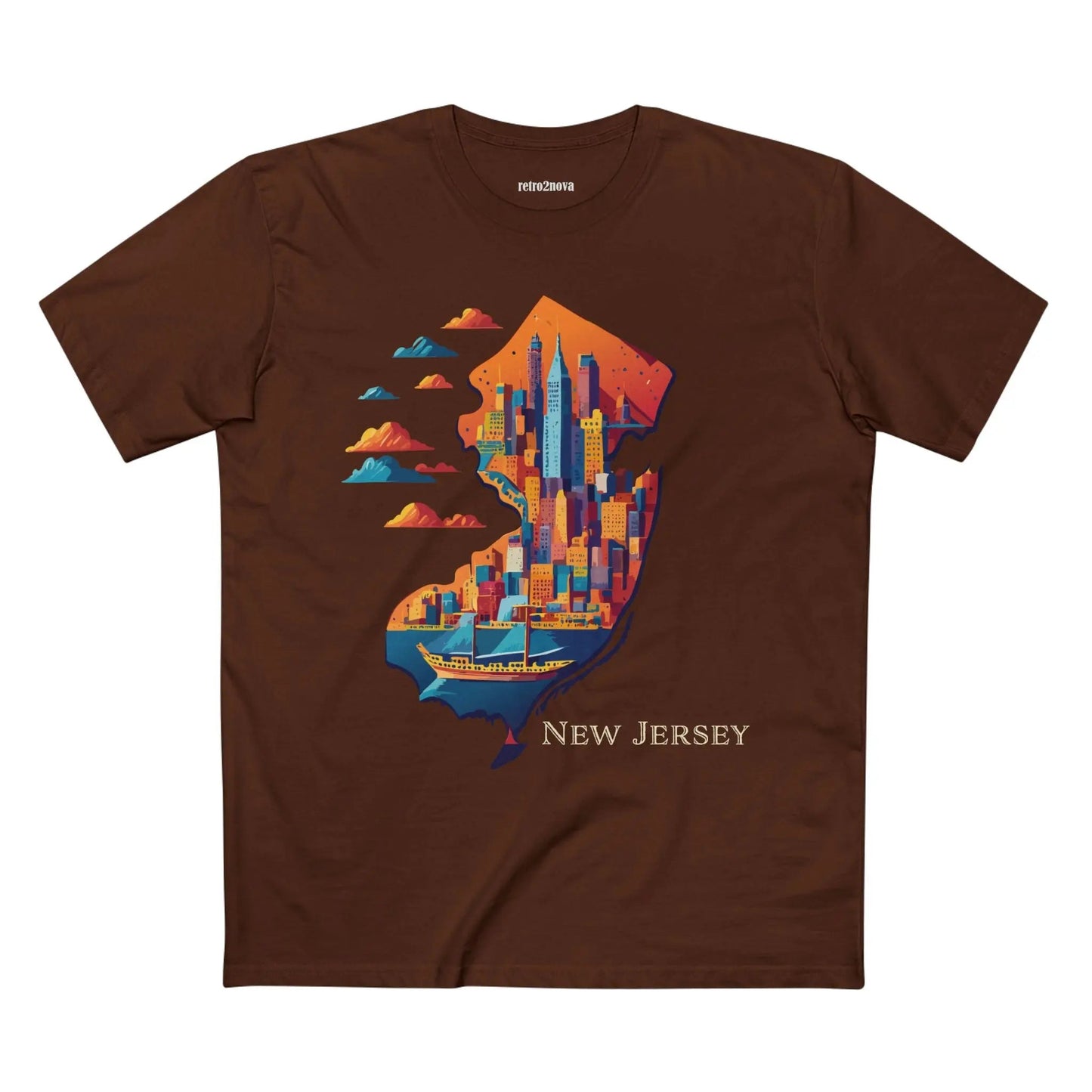 New Jersey State Shirt Retro2Nova Premium Cotton Unisex Tee With Original Art Design