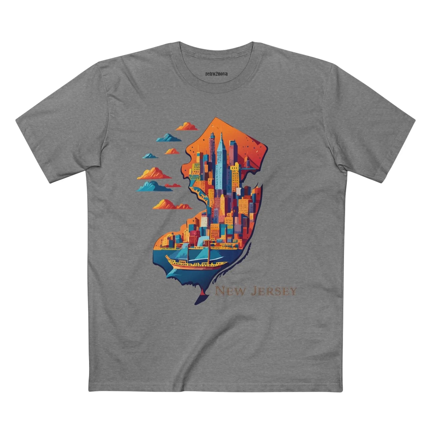 New Jersey State Shirt Retro2Nova Premium Cotton Unisex Tee With Original Art Design