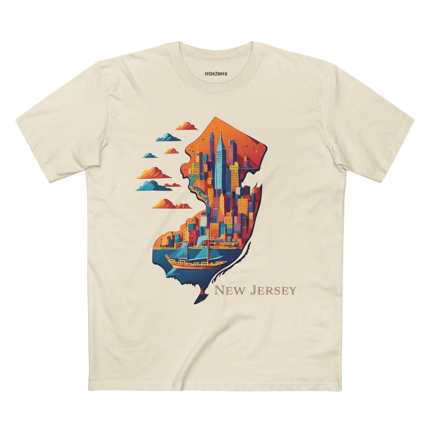 New Jersey State Shirt Retro2Nova Premium Cotton Unisex Tee With Original Art Design