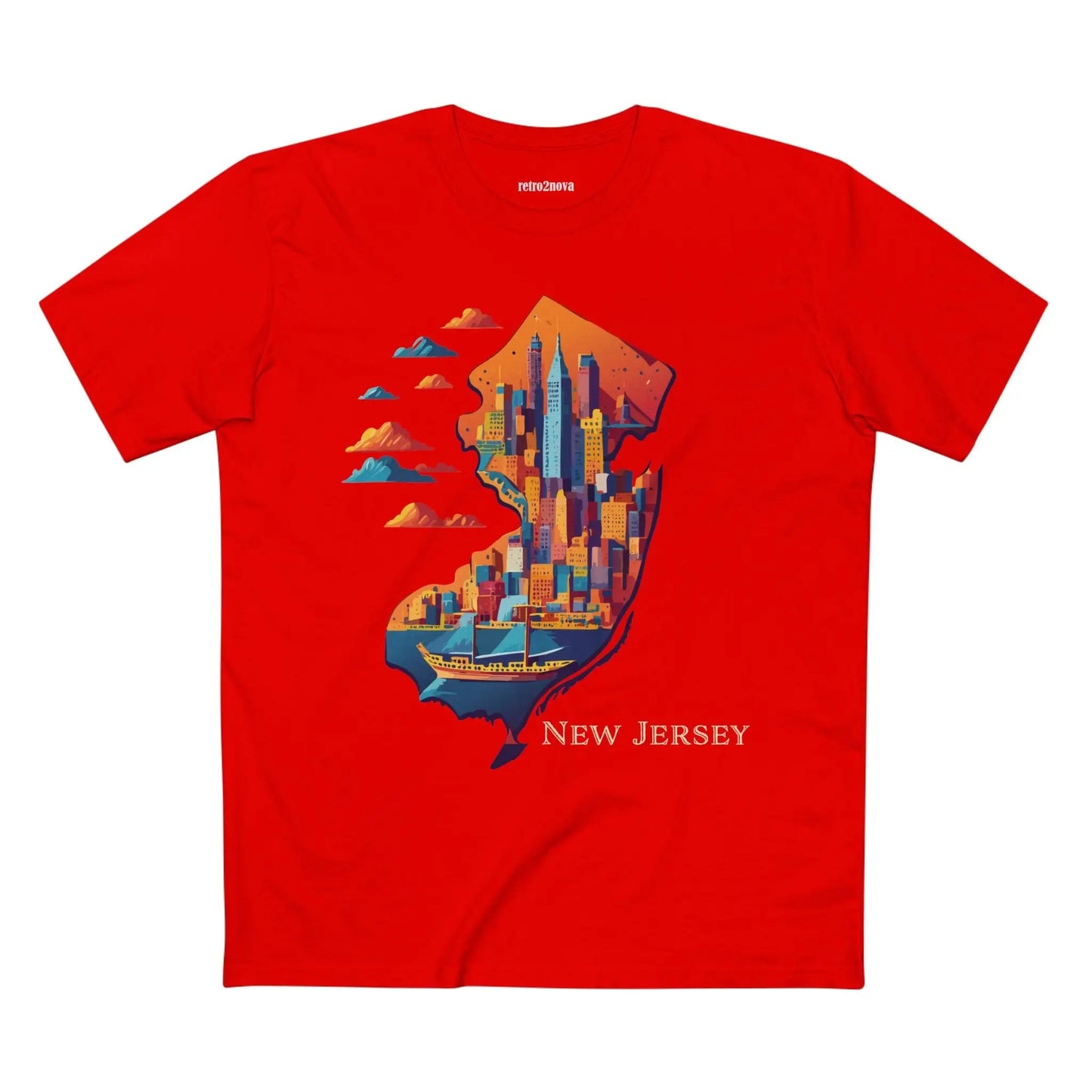 New Jersey State Shirt Retro2Nova Premium Cotton Unisex Tee With Original Art Design