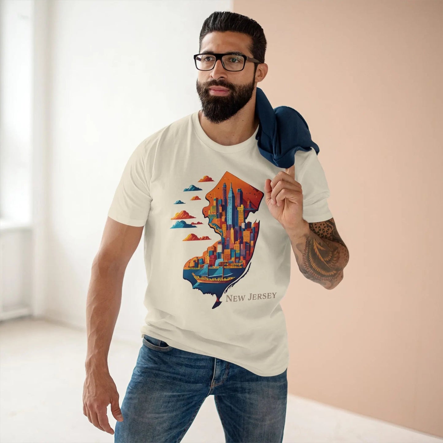 New Jersey State Shirt Retro2Nova Premium Cotton Unisex Tee With Original Art Design