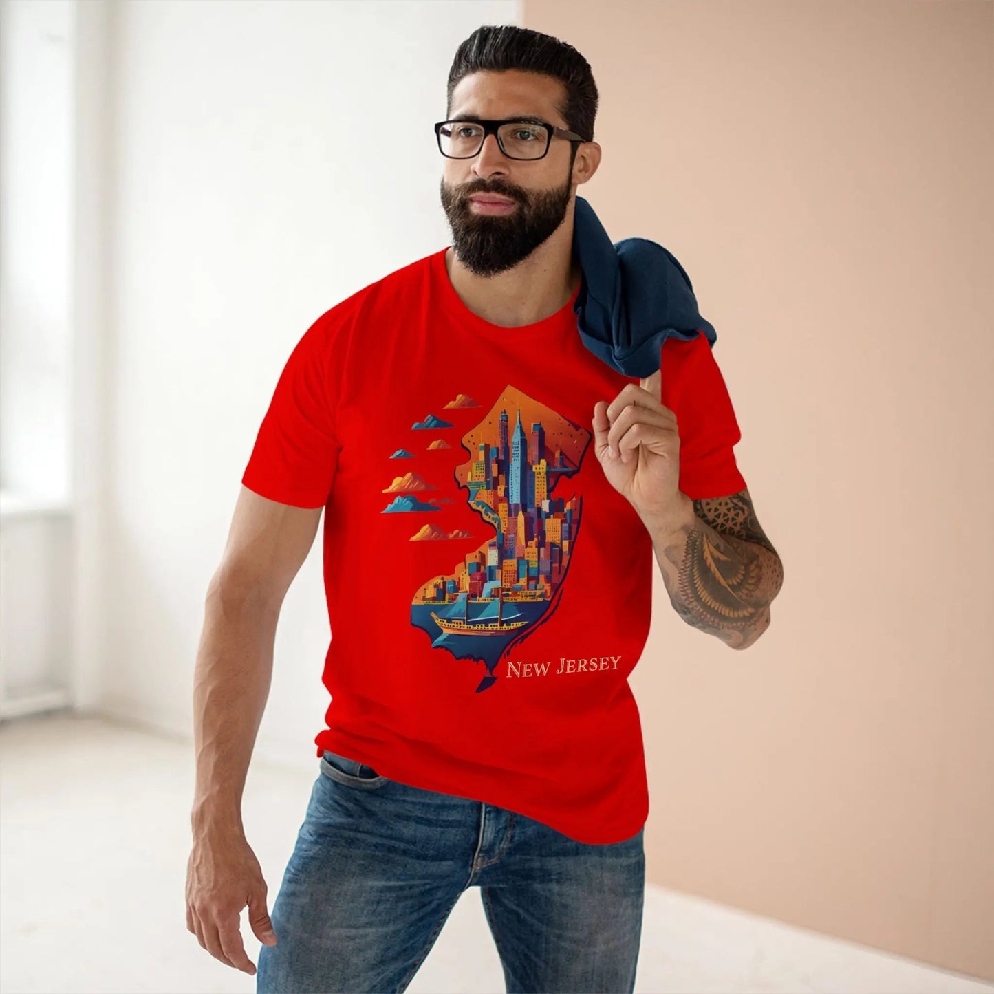 New Jersey State Shirt Retro2Nova Premium Cotton Unisex Tee With Original Art Design