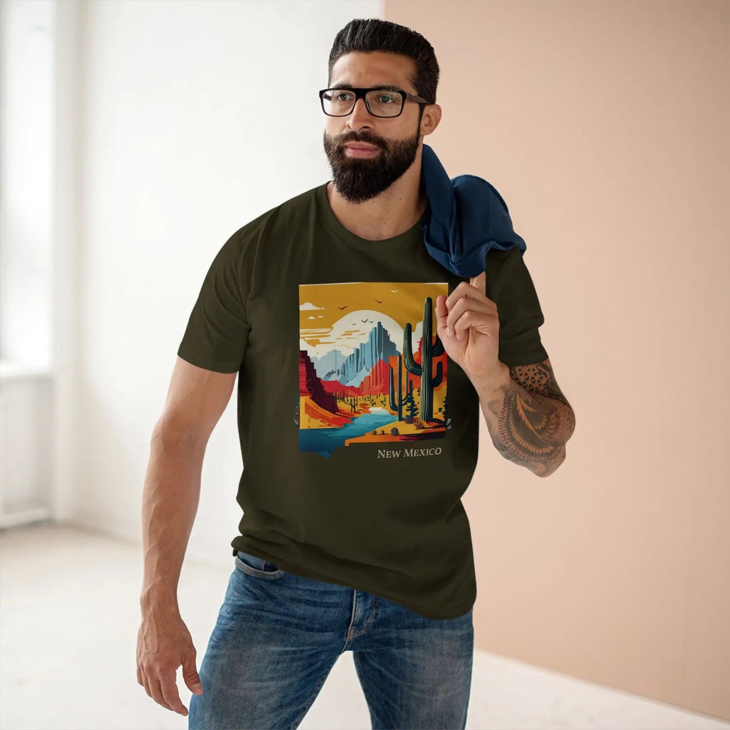 New Mexico State Shirt Unisex Premium Cotton Tee With Original Art Design By Retro2Nova