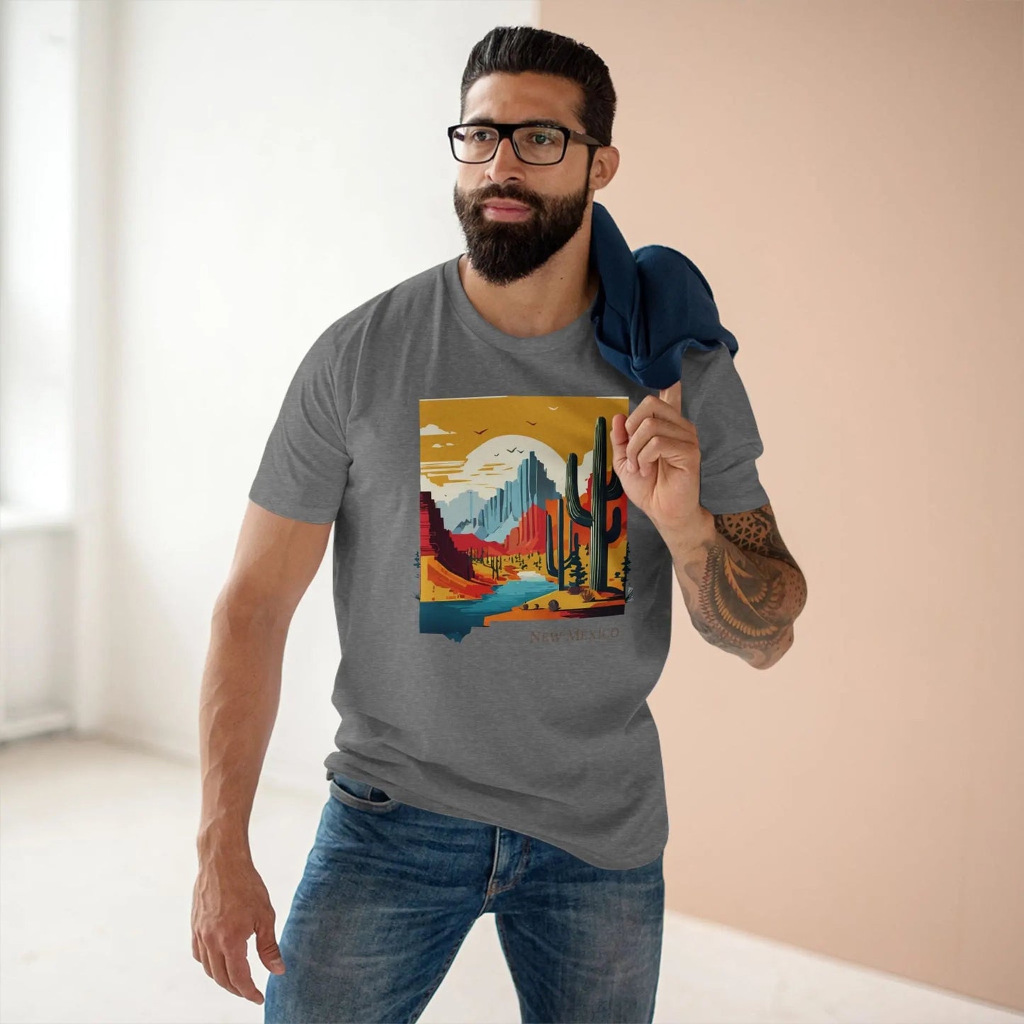 New Mexico State Shirt Unisex Premium Cotton Tee With Original Art Design By Retro2Nova