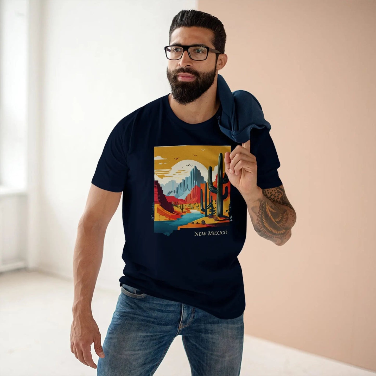 New Mexico State Shirt Unisex Premium Cotton Tee With Original Art Design By Retro2Nova
