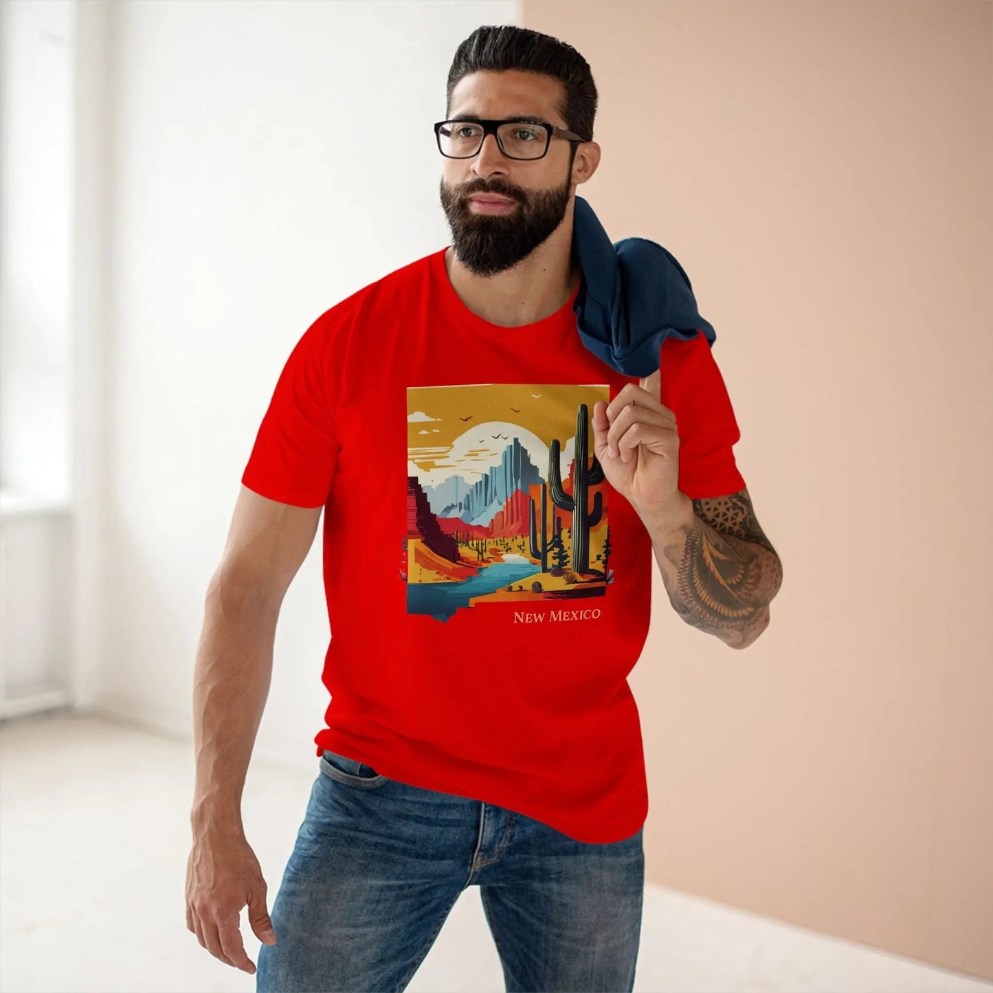 New Mexico State Shirt Unisex Premium Cotton Tee With Original Art Design By Retro2Nova