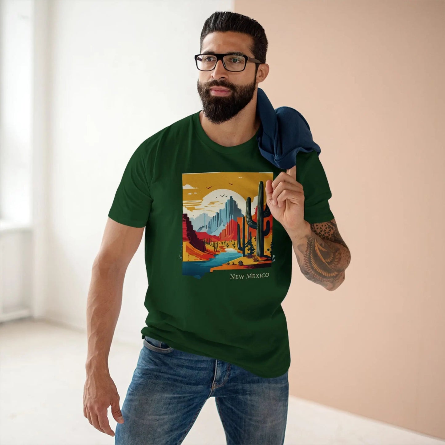 New Mexico State Shirt Unisex Premium Cotton Tee With Original Art Design By Retro2Nova
