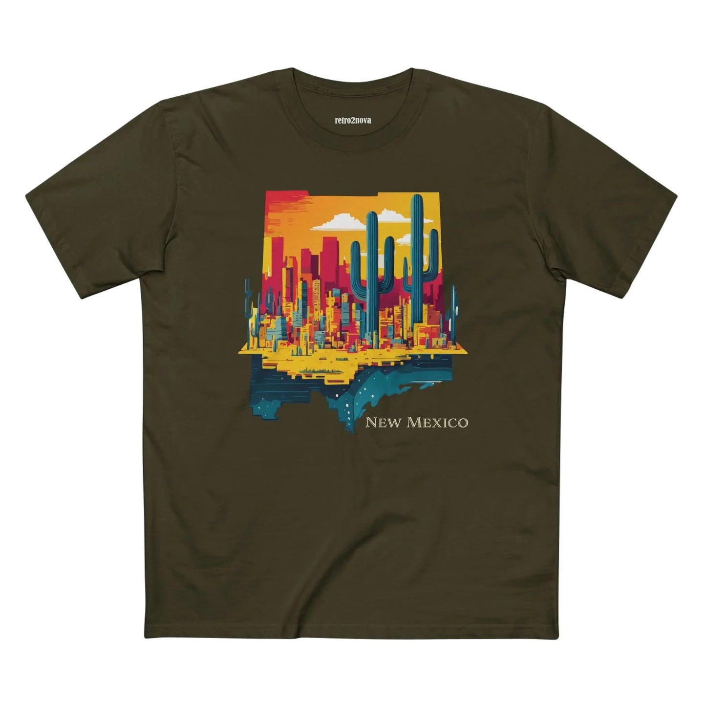 New Mexico State Shirt Unisex Premium Cotton Staple Tee With Original Art Design Retro2Nova