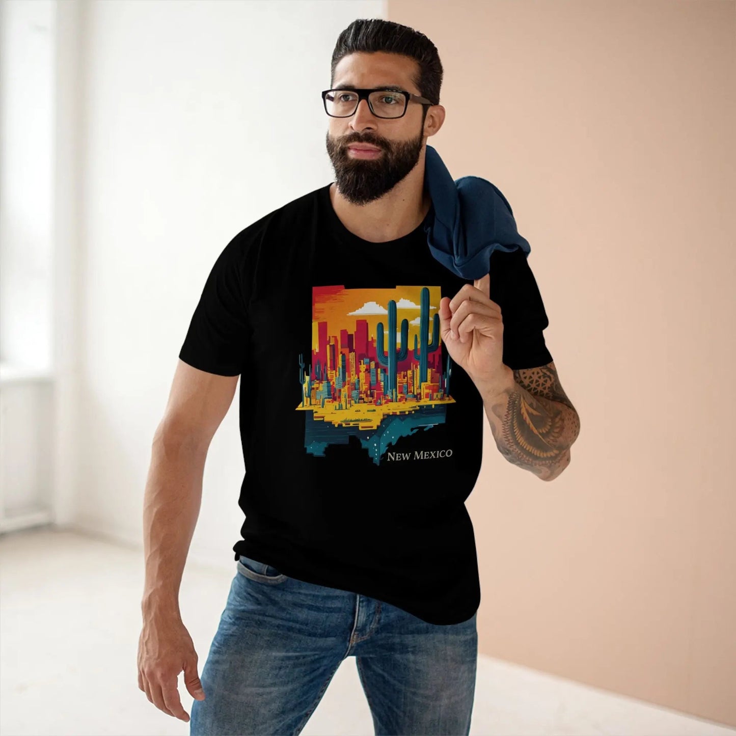 New Mexico State Shirt Unisex Premium Cotton Staple Tee With Original Art Design Retro2Nova