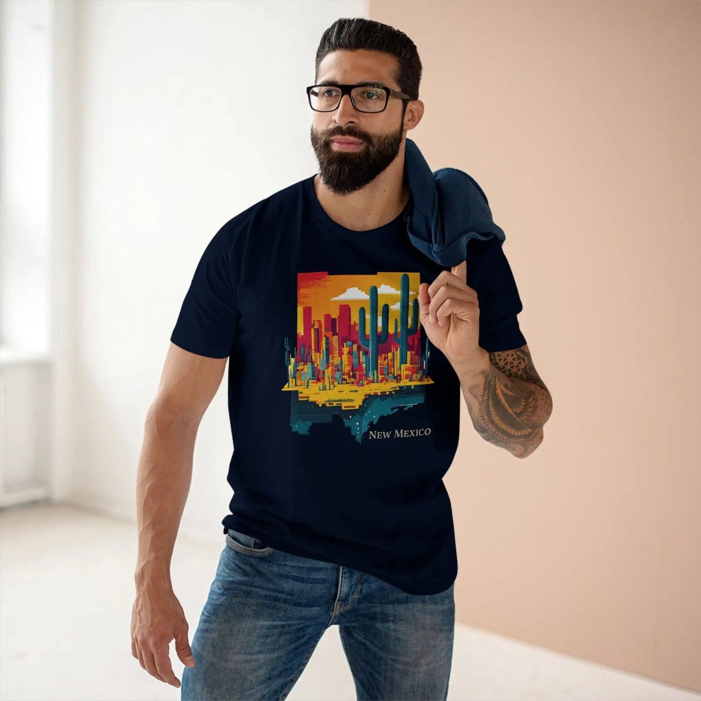 New Mexico State Shirt Unisex Premium Cotton Staple Tee With Original Art Design Retro2Nova