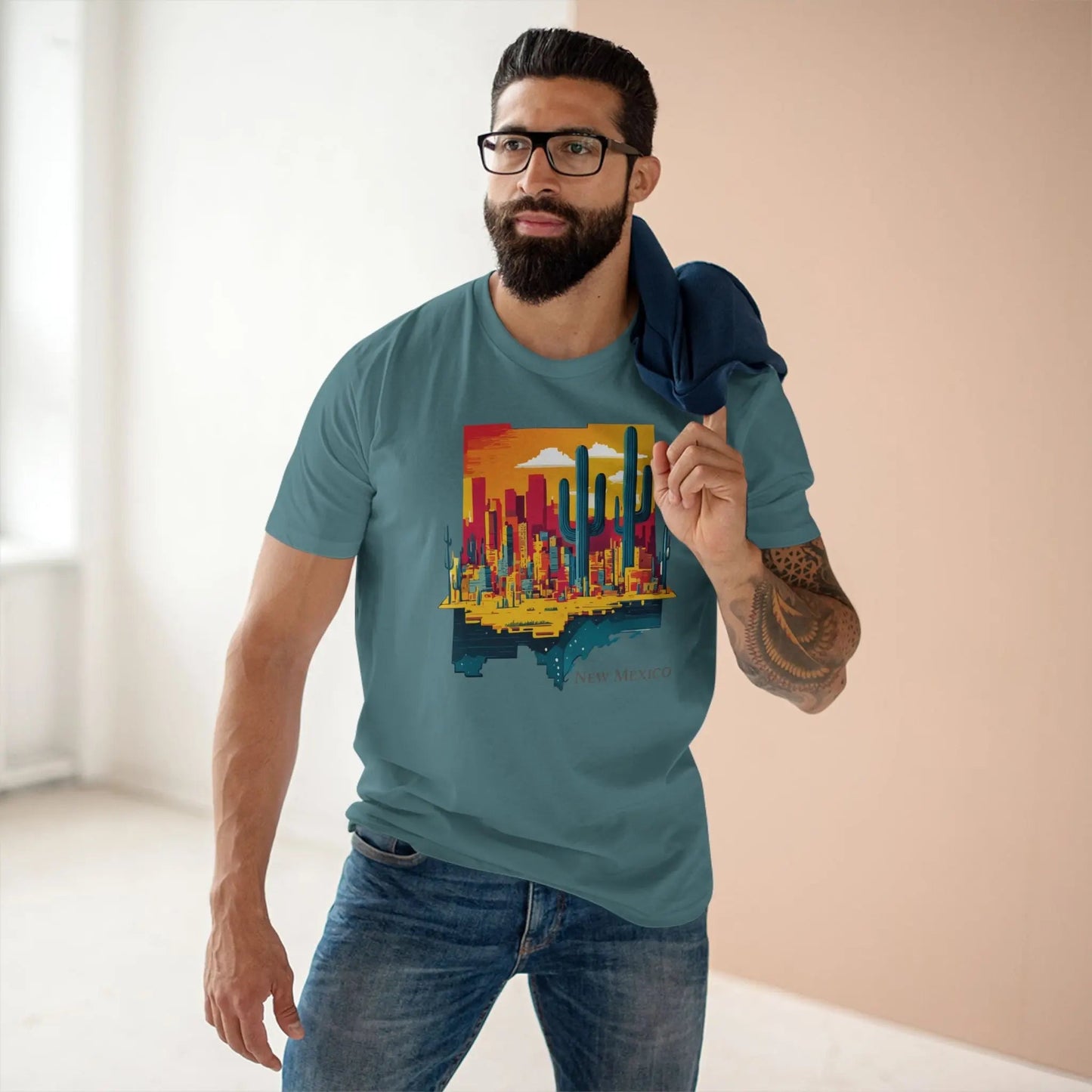 New Mexico State Shirt Unisex Premium Cotton Staple Tee With Original Art Design Retro2Nova