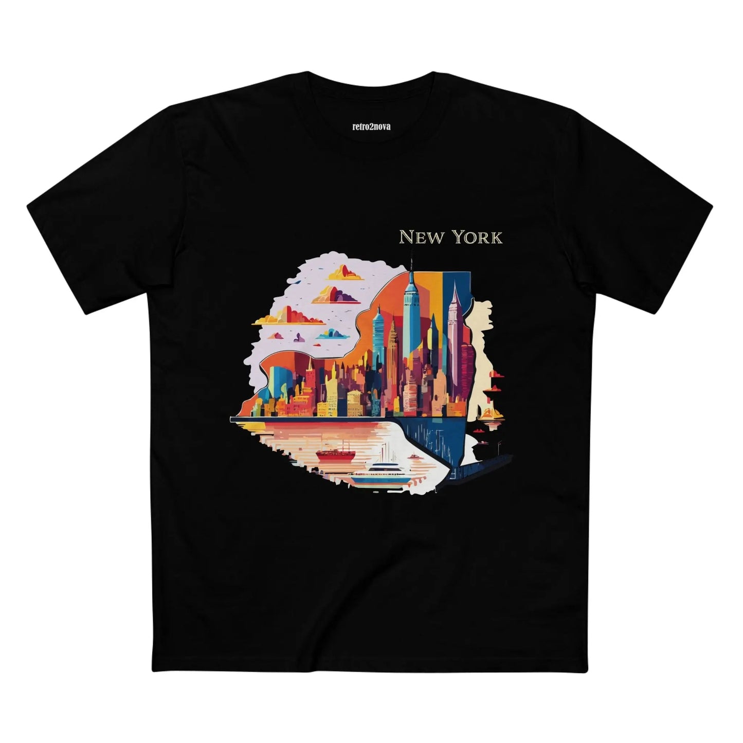 New York State Shirt Unisex Premium Cotton Tee With Original Art By Retro2Nova Exclusive Collection