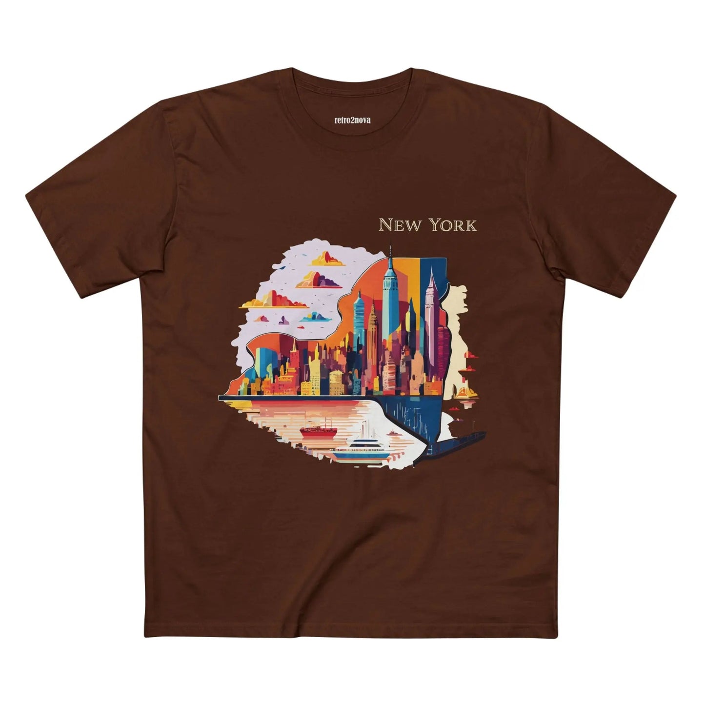 New York State Shirt Unisex Premium Cotton Tee With Original Art By Retro2Nova Exclusive Collection