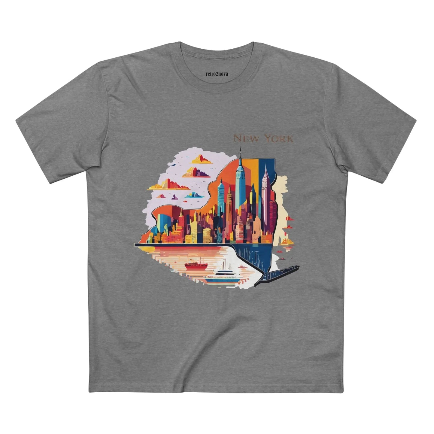 New York State Shirt Unisex Premium Cotton Tee With Original Art By Retro2Nova Exclusive Collection