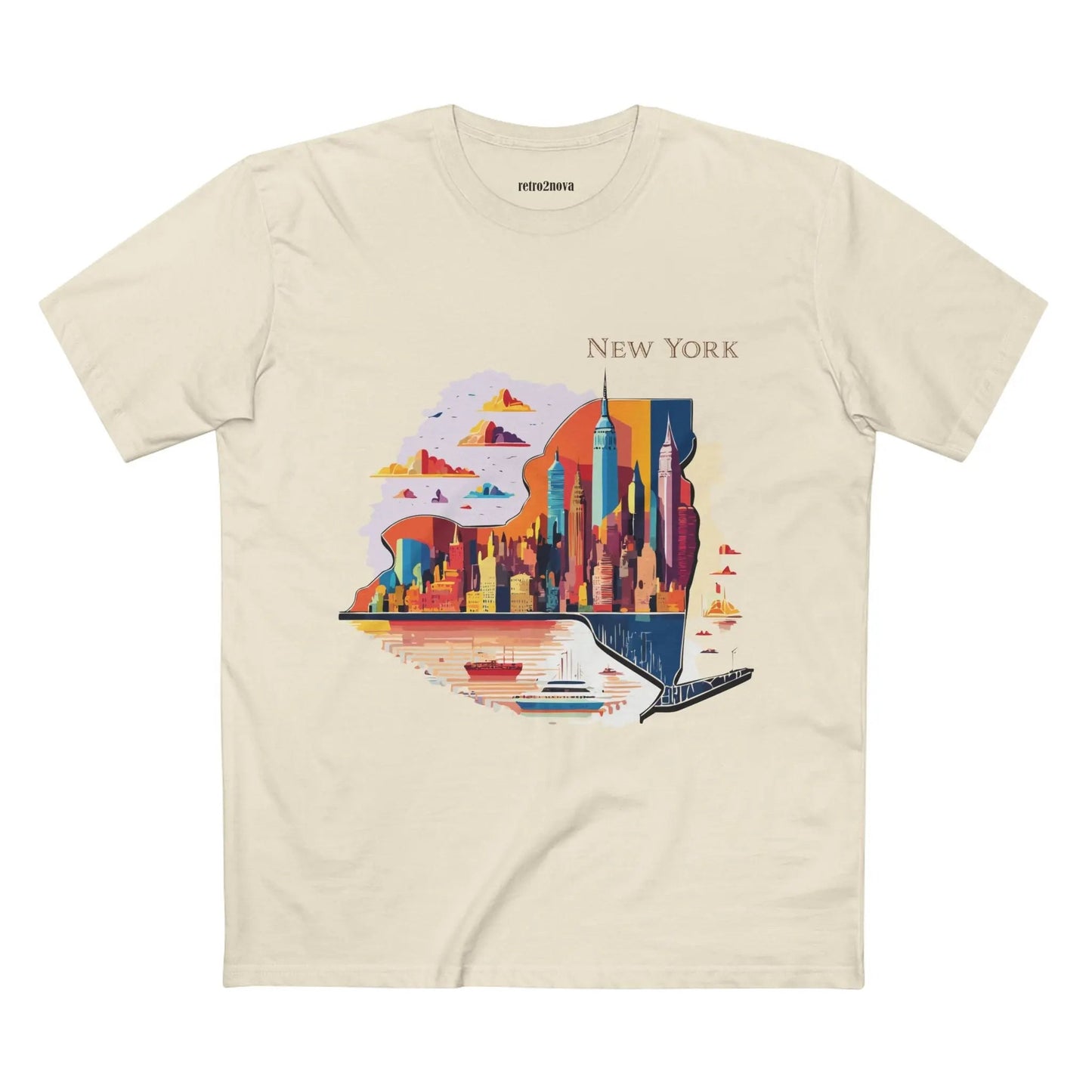 New York State Shirt Unisex Premium Cotton Tee With Original Art By Retro2Nova Exclusive Collection