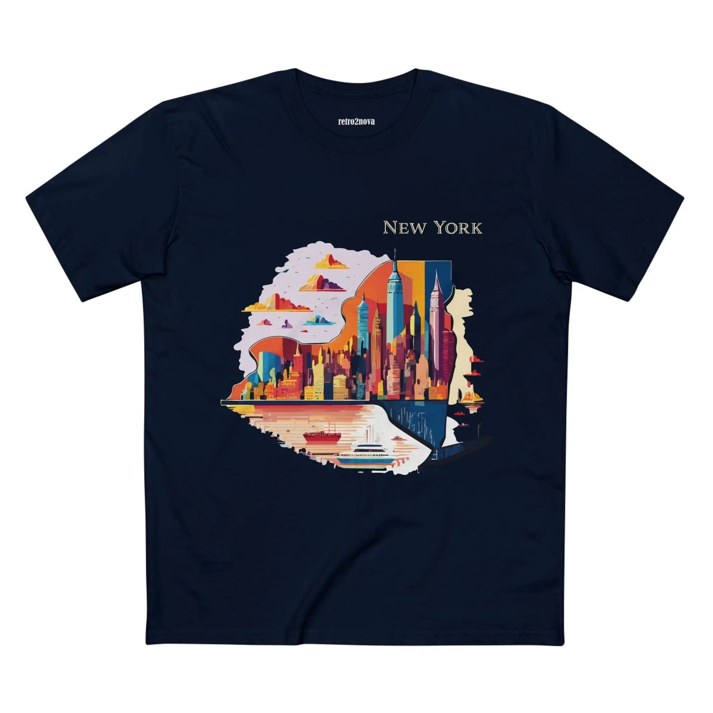 New York State Shirt Unisex Premium Cotton Tee With Original Art By Retro2Nova Exclusive Collection