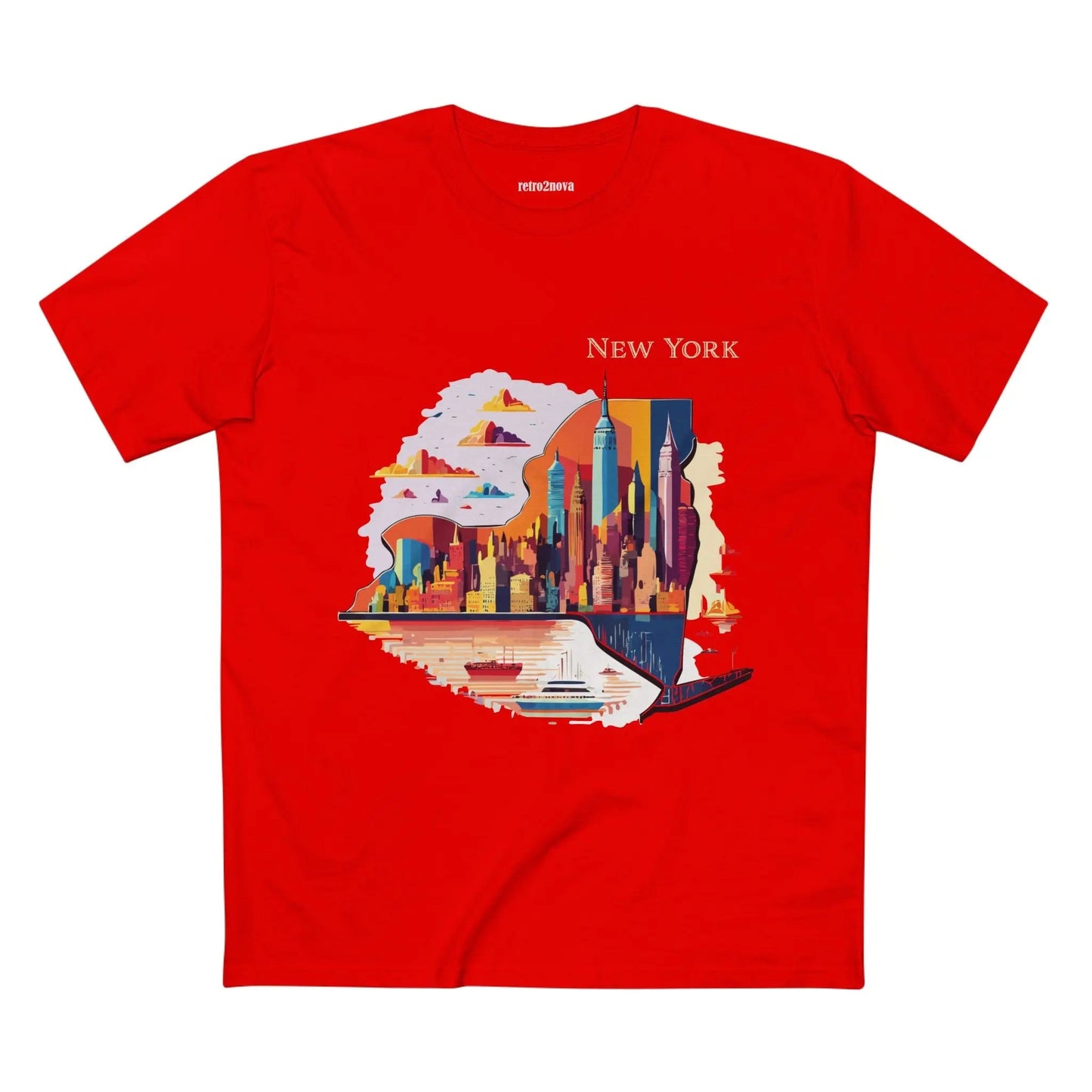 New York State Shirt Unisex Premium Cotton Tee With Original Art By Retro2Nova Exclusive Collection
