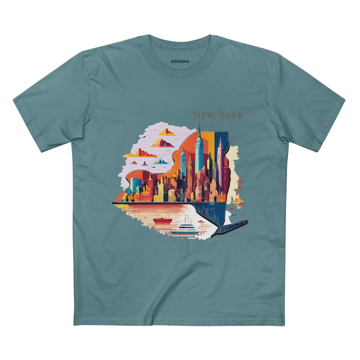 New York State Shirt Unisex Premium Cotton Tee With Original Art By Retro2Nova Exclusive Collection
