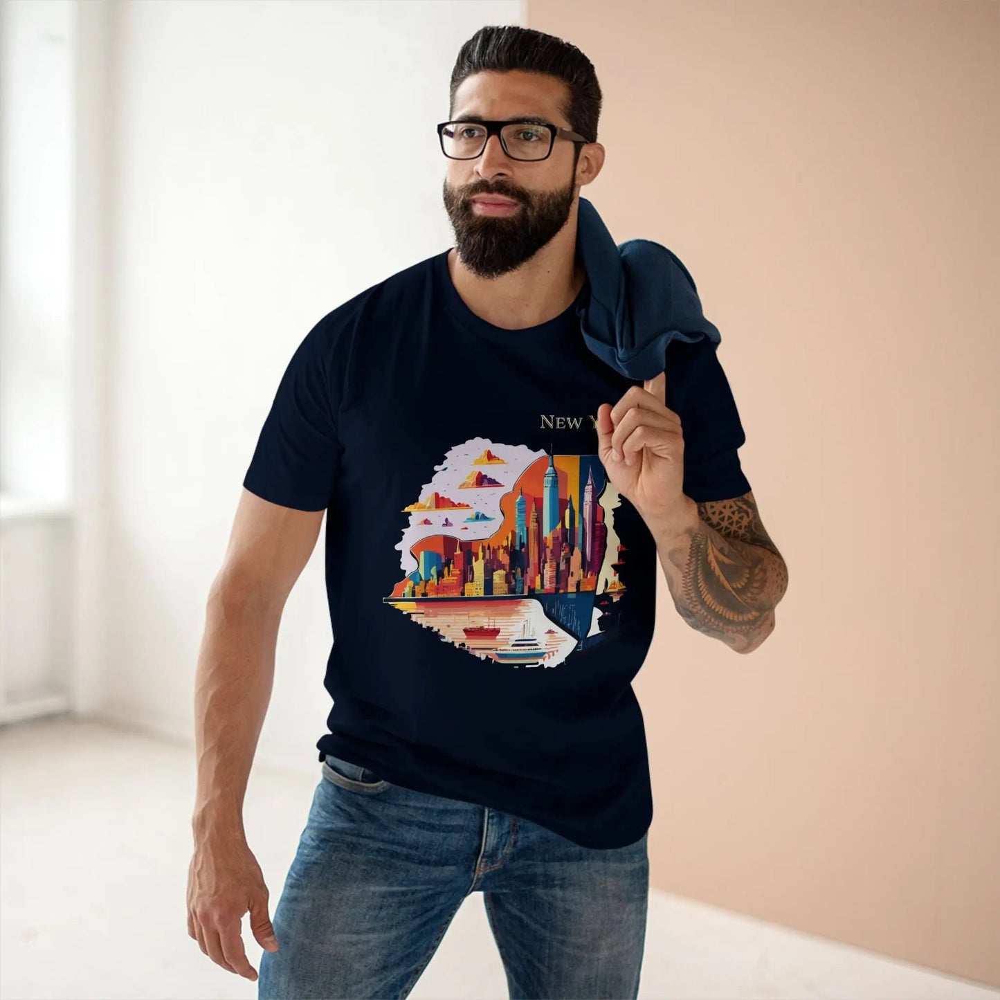 New York State Shirt Unisex Premium Cotton Tee With Original Art By Retro2Nova Exclusive Collection