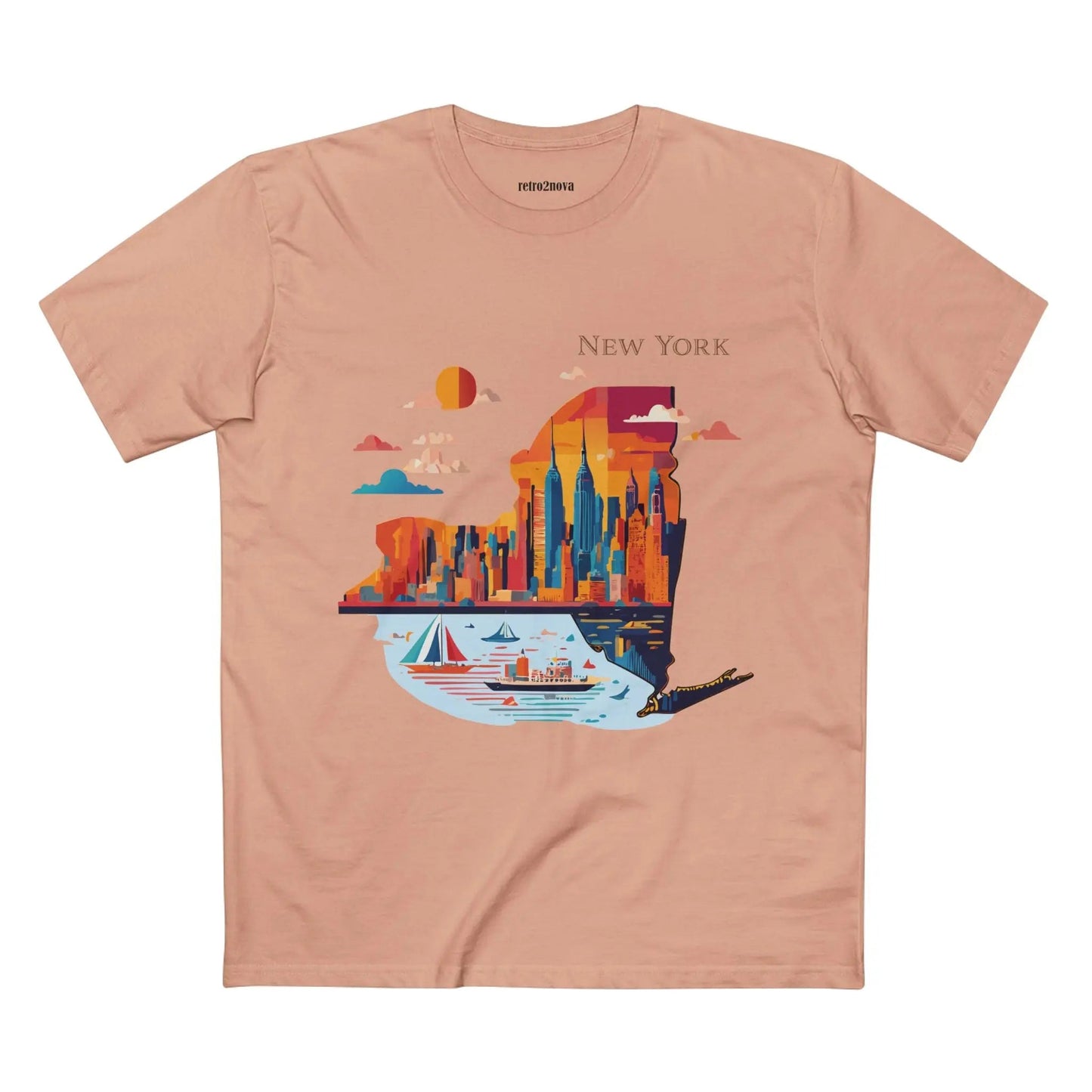 New York State Shirt Unisex Premium Cotton Tee With Original Art Design By Retro2Nova Art Collection