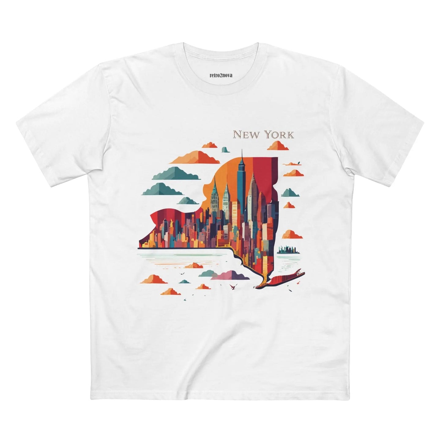 New York State Shirt Unisex Premium Cotton Tee With Original Art From Retro2Nova Collection