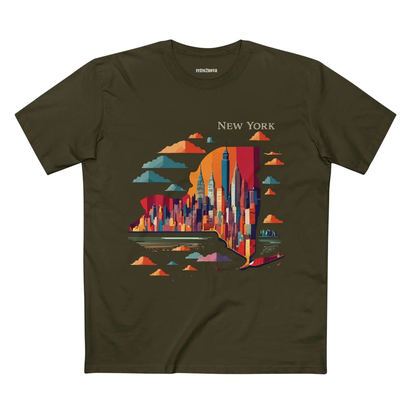 New York State Shirt Unisex Premium Cotton Tee With Original Art From Retro2Nova Collection