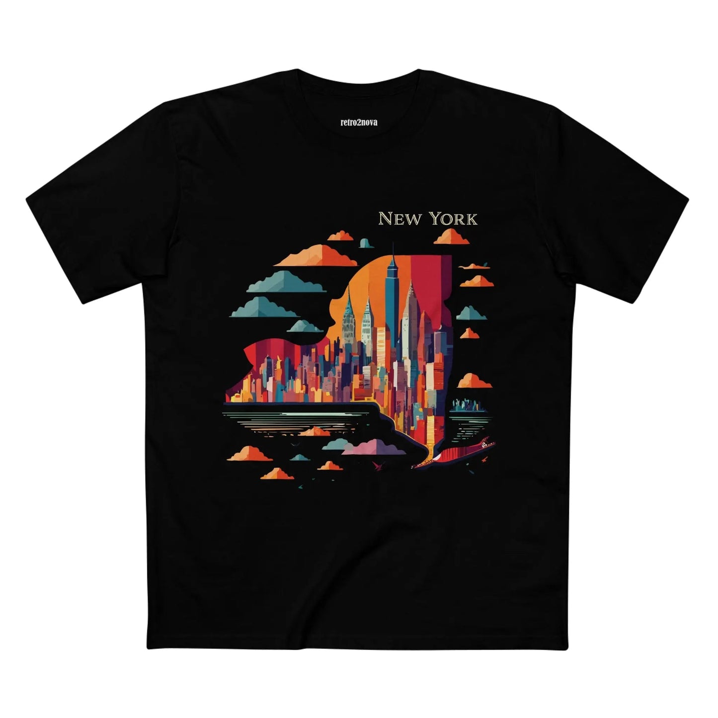 New York State Shirt Unisex Premium Cotton Tee With Original Art From Retro2Nova Collection
