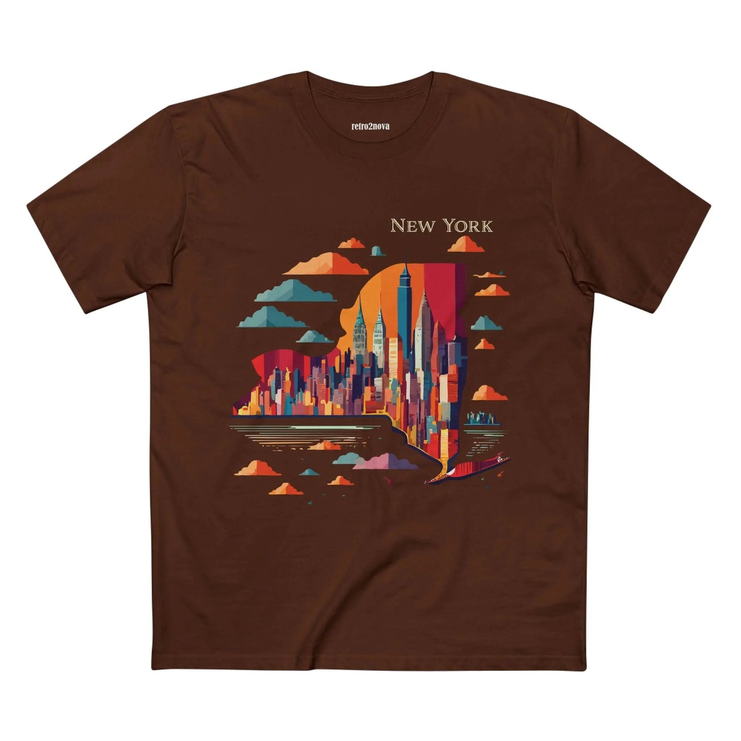 New York State Shirt Unisex Premium Cotton Tee With Original Art From Retro2Nova Collection