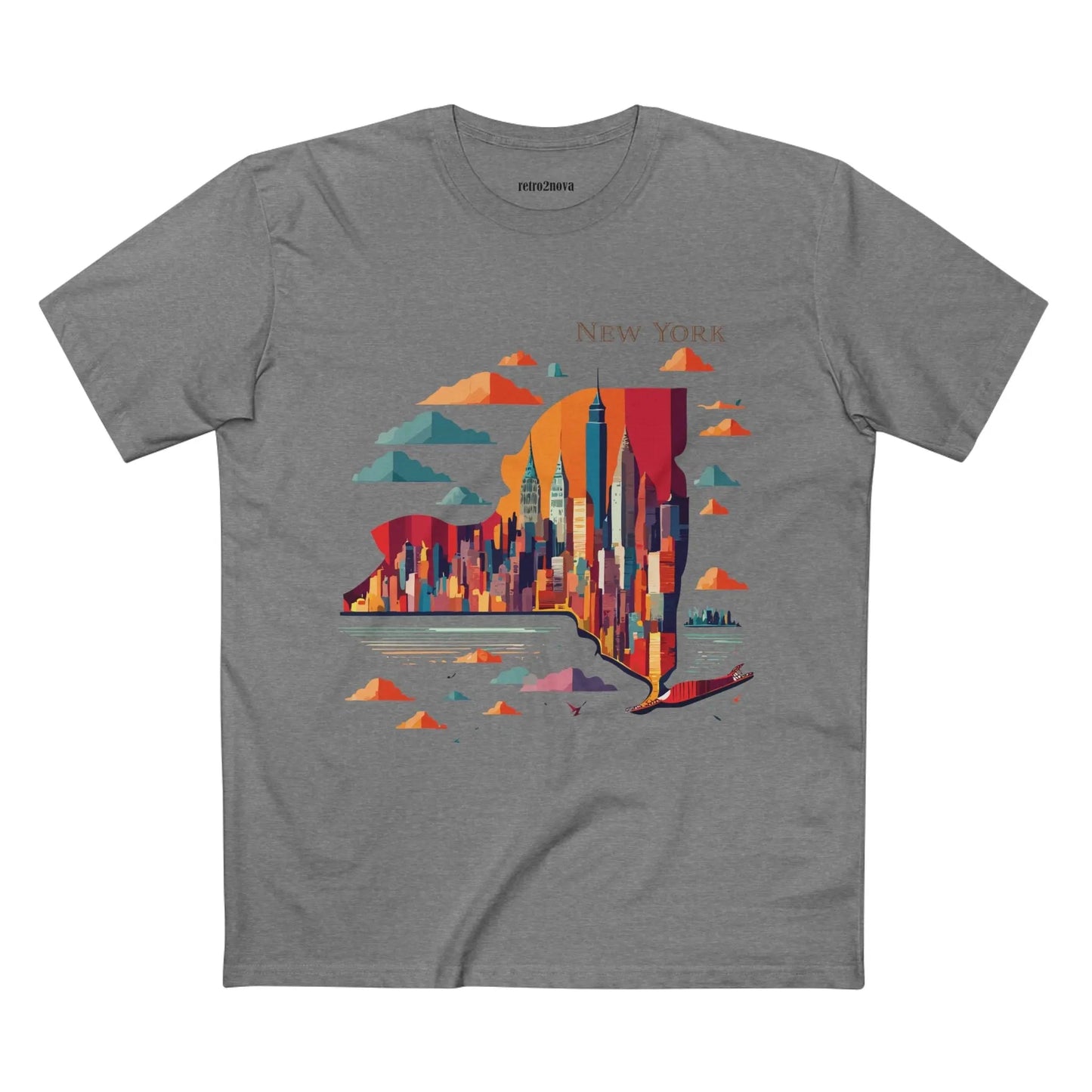 New York State Shirt Unisex Premium Cotton Tee With Original Art From Retro2Nova Collection