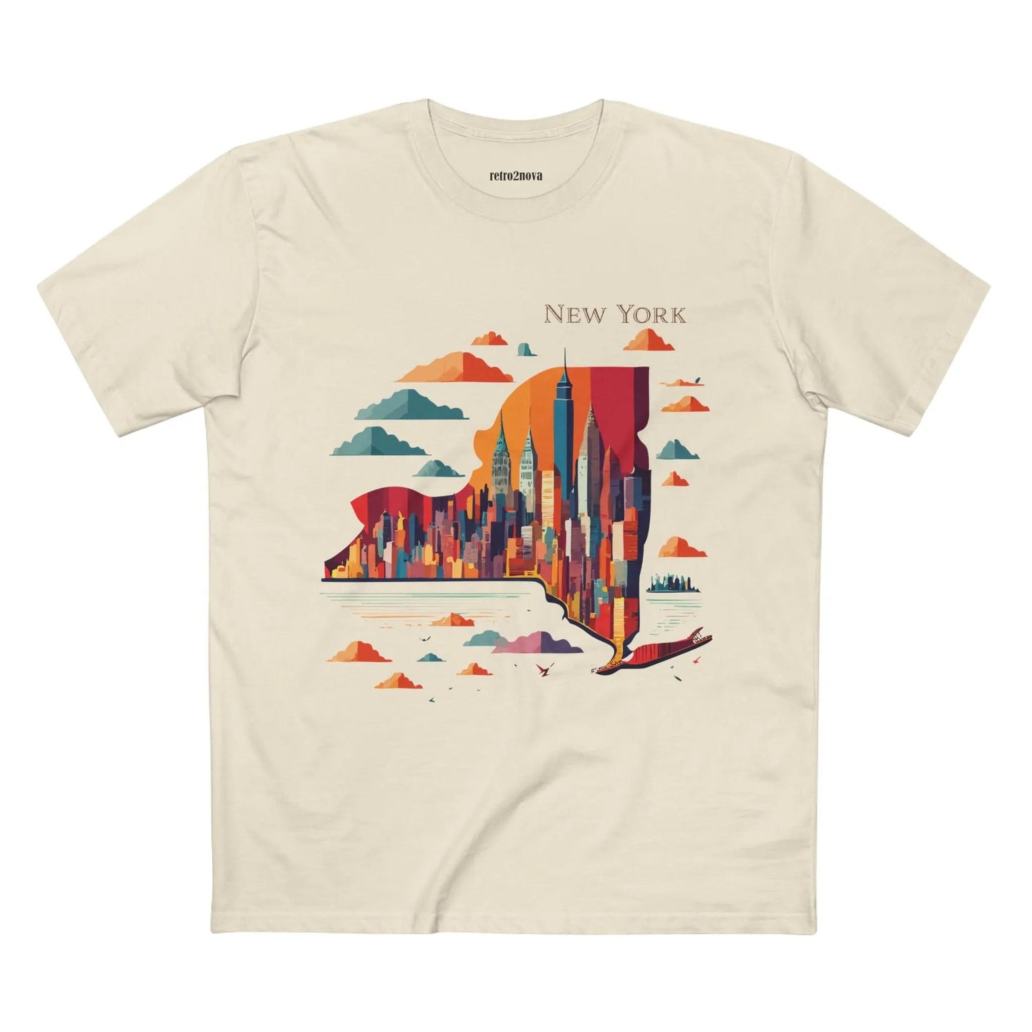 New York State Shirt Unisex Premium Cotton Tee With Original Art From Retro2Nova Collection