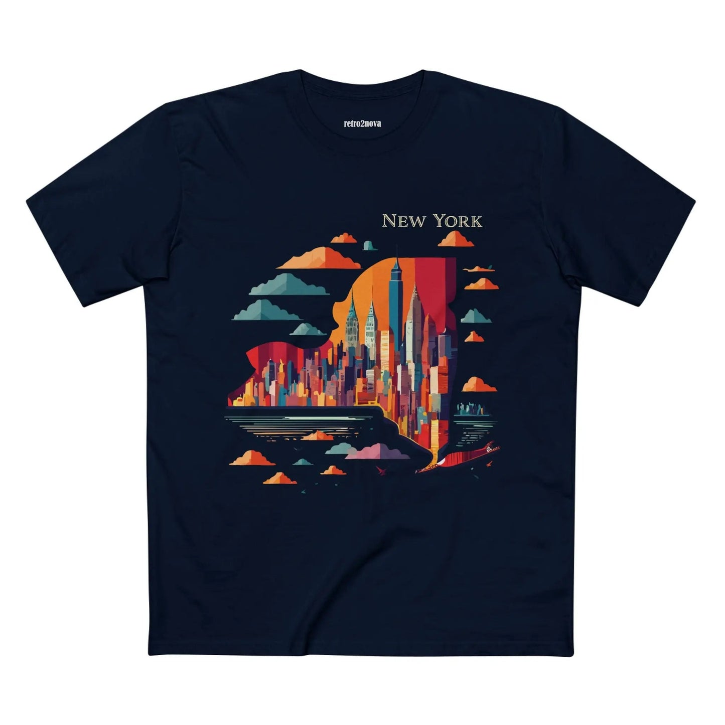 New York State Shirt Unisex Premium Cotton Tee With Original Art From Retro2Nova Collection