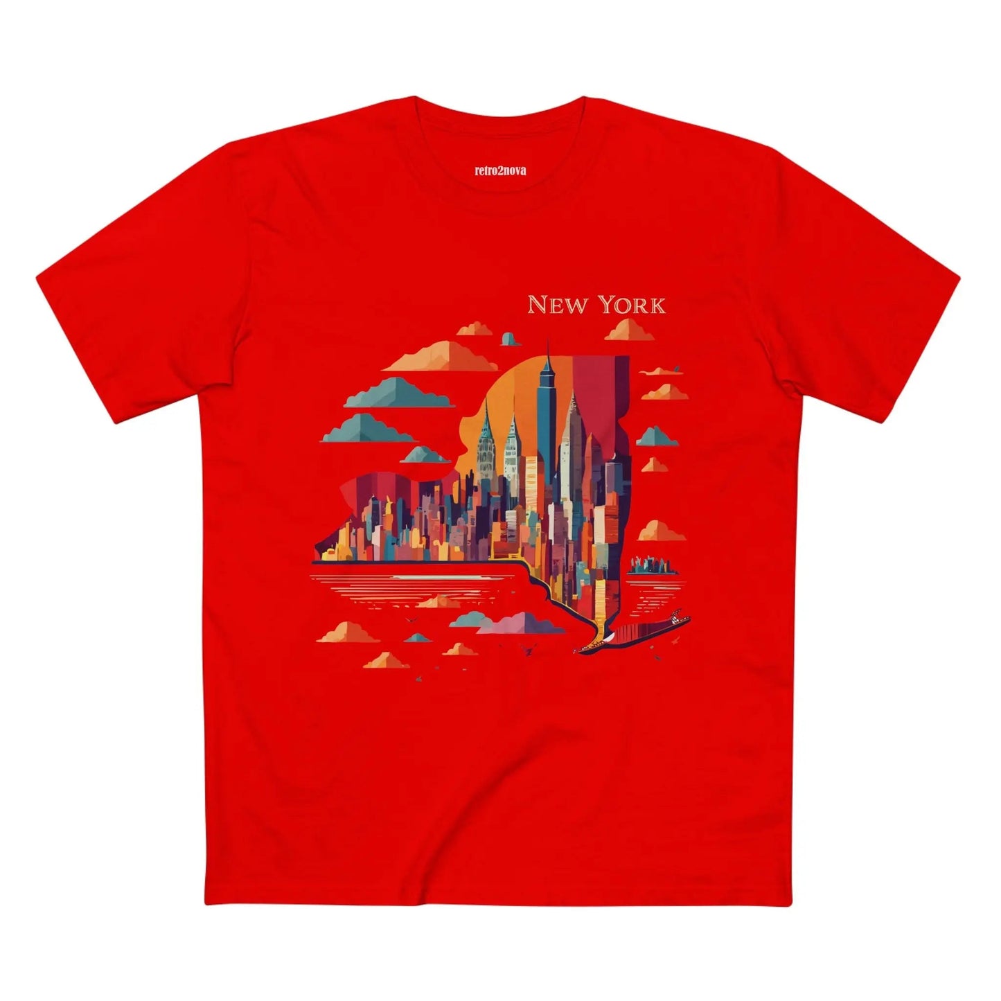 New York State Shirt Unisex Premium Cotton Tee With Original Art From Retro2Nova Collection