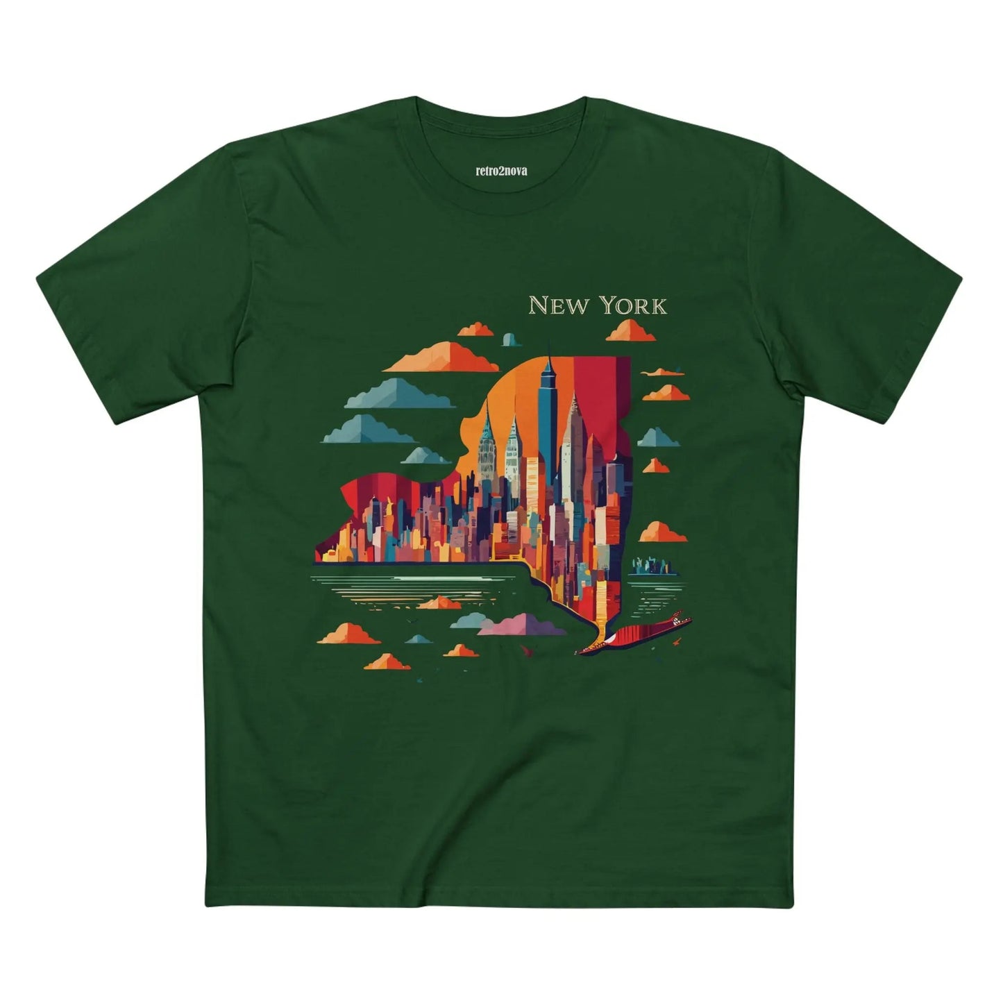New York State Shirt Unisex Premium Cotton Tee With Original Art From Retro2Nova Collection