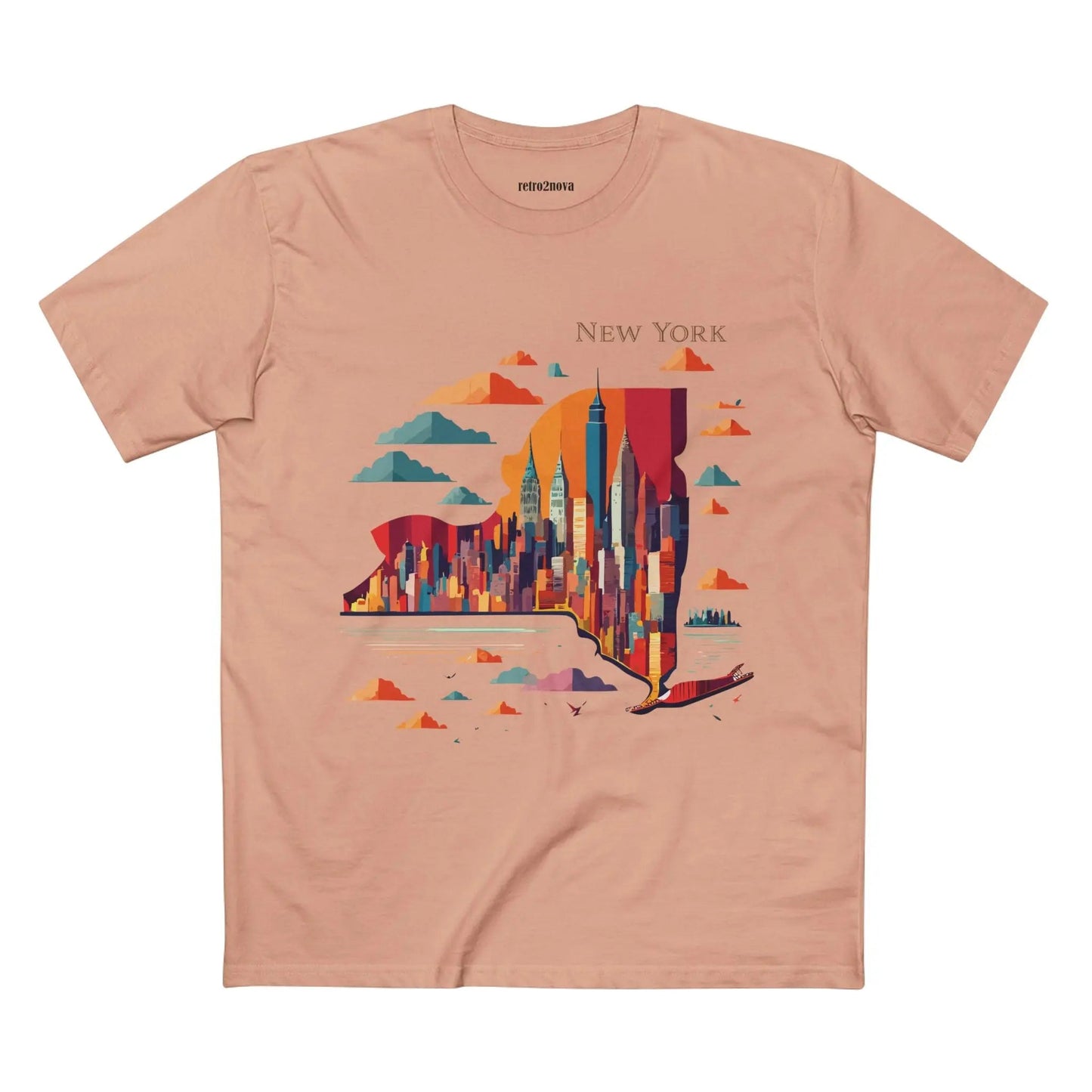 New York State Shirt Unisex Premium Cotton Tee With Original Art From Retro2Nova Collection
