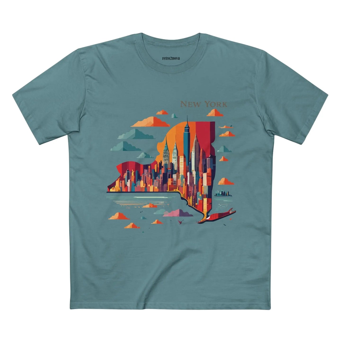 New York State Shirt Unisex Premium Cotton Tee With Original Art From Retro2Nova Collection