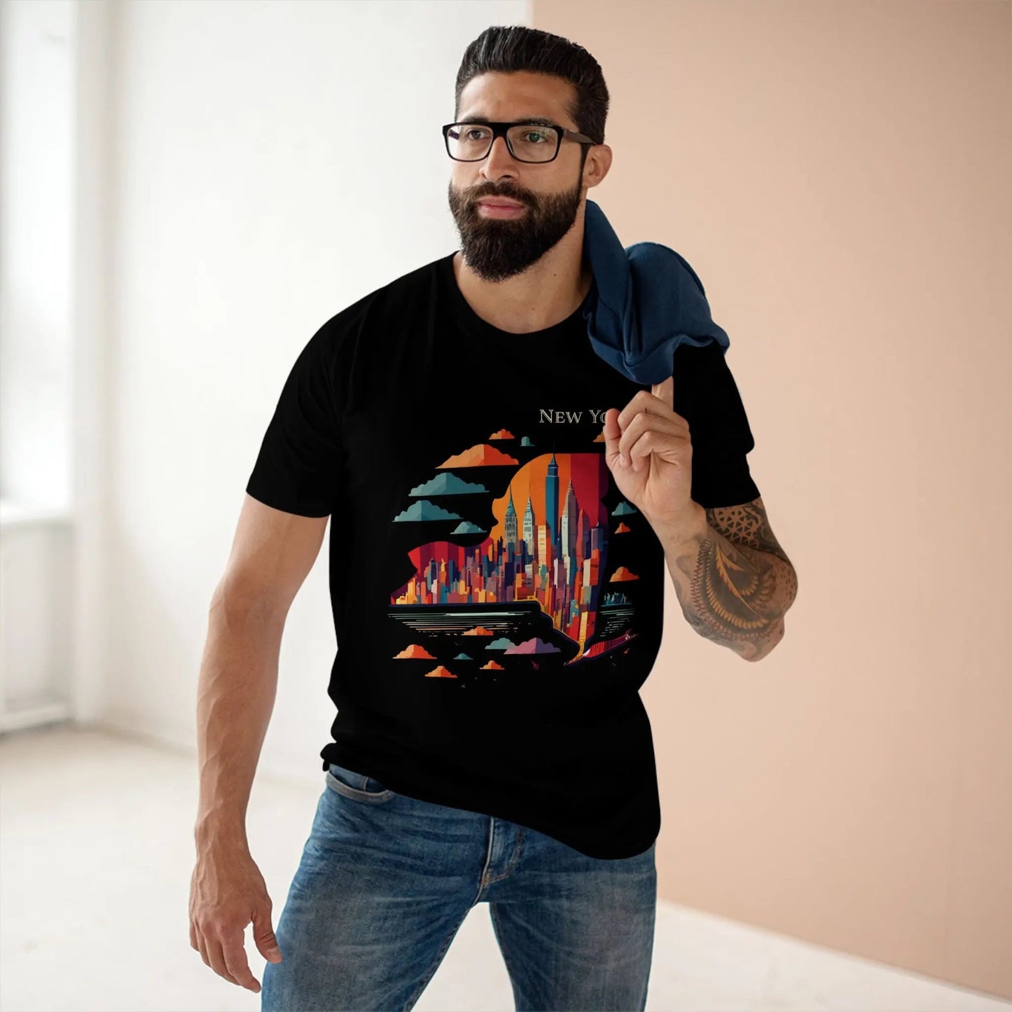 New York State Shirt Unisex Premium Cotton Tee With Original Art From Retro2Nova Collection